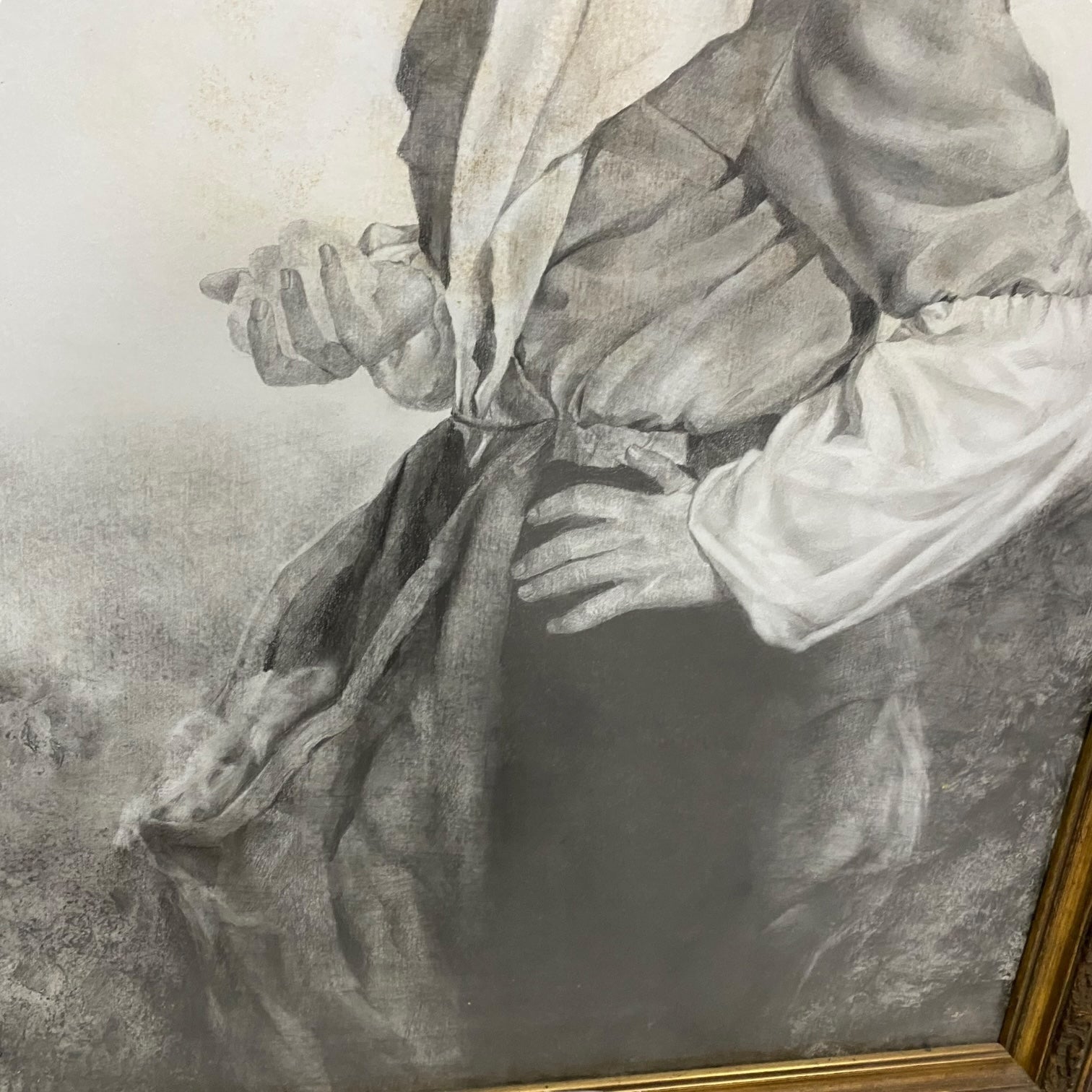 Carboncillo sobre tabla de Ramón Rizo de gran tamaño