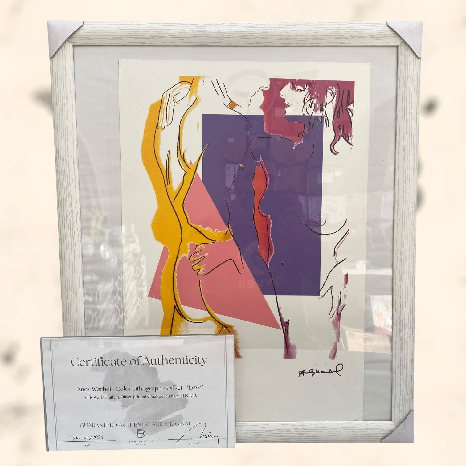 Litografía Love de Andy Warholl con certificado de autenticidad
