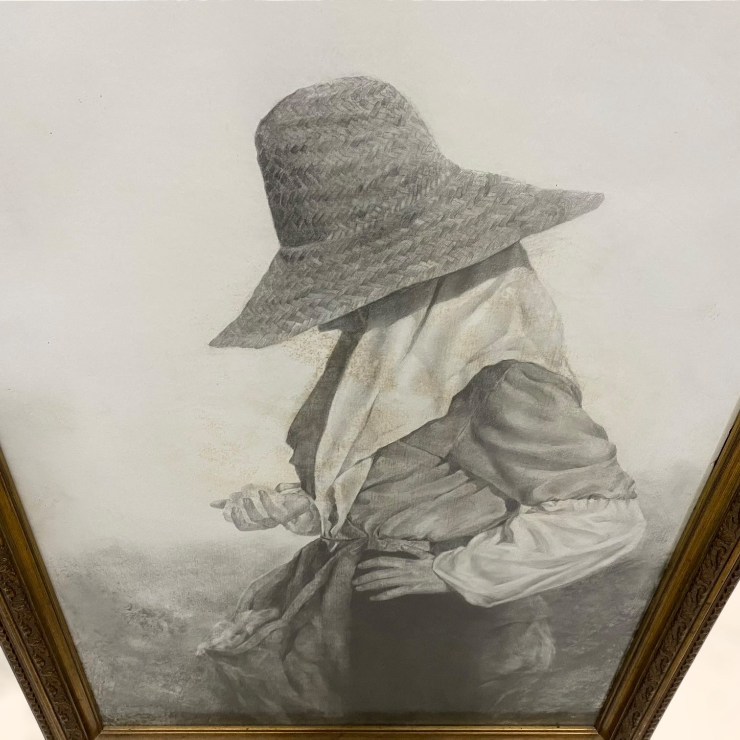 Carboncillo sobre tabla de Ramón Rizo de gran tamaño