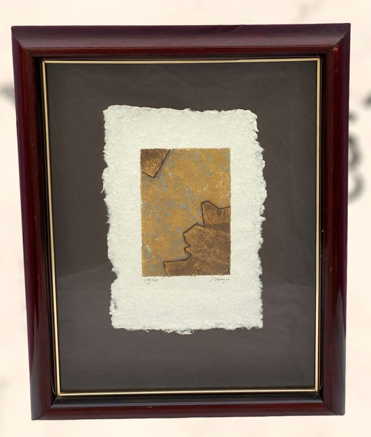 Grabado de arte abstracto de Eduardo Naranjo firmado y numerado a lápiz