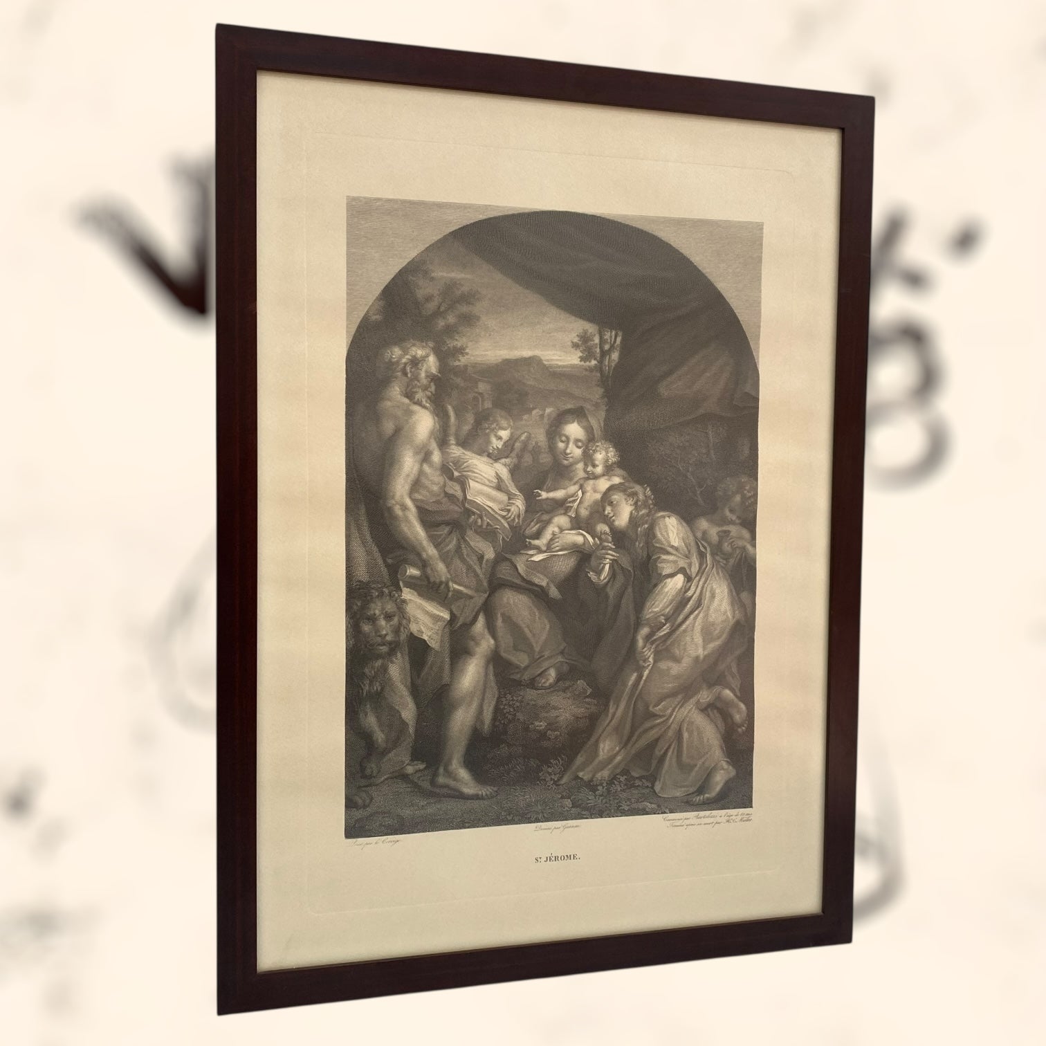 Grabado de la obra St. Jérome de Antonio Allegri (Correggio)