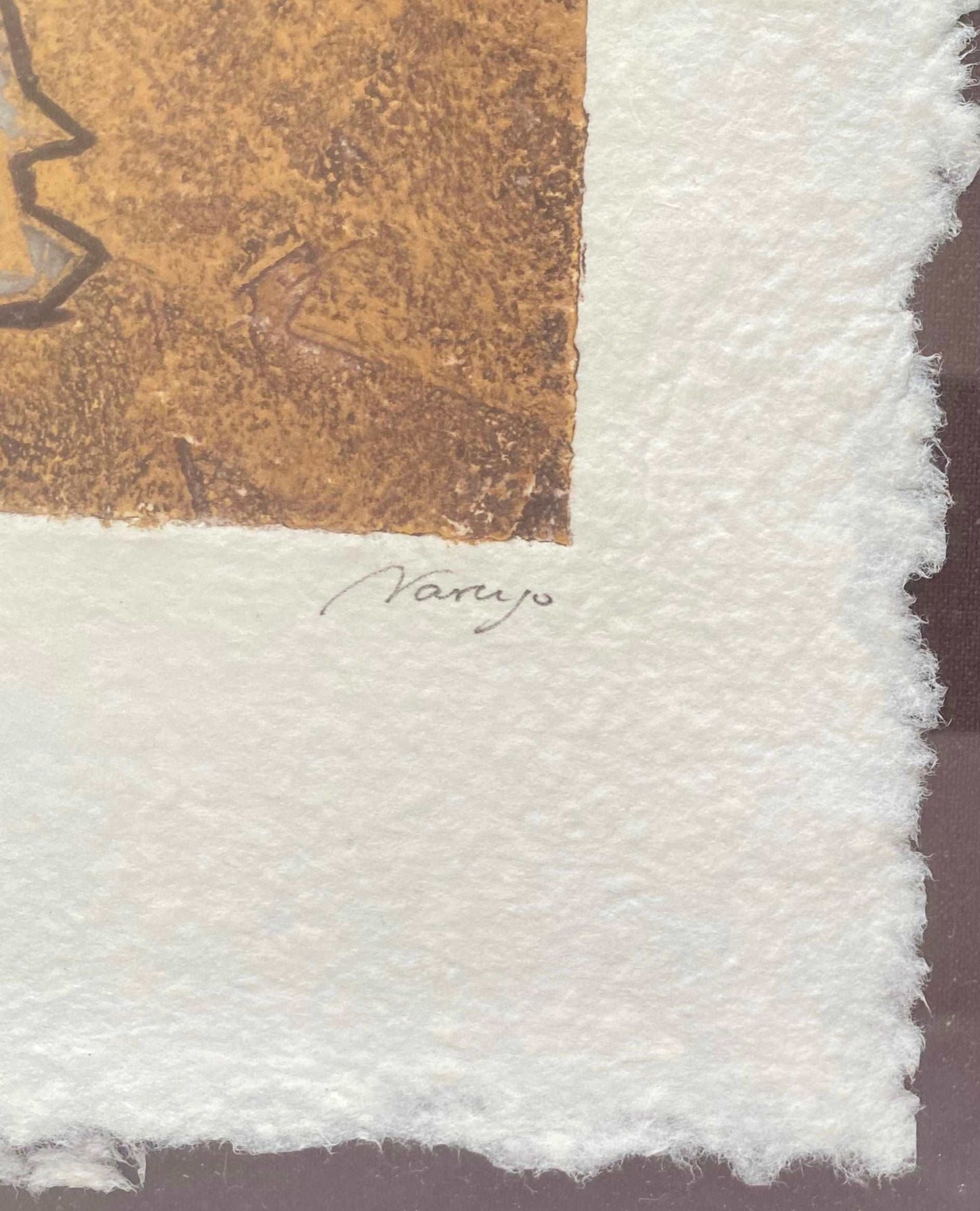Grabado de arte abstracto de Eduardo Naranjo firmado y numerado a lápiz