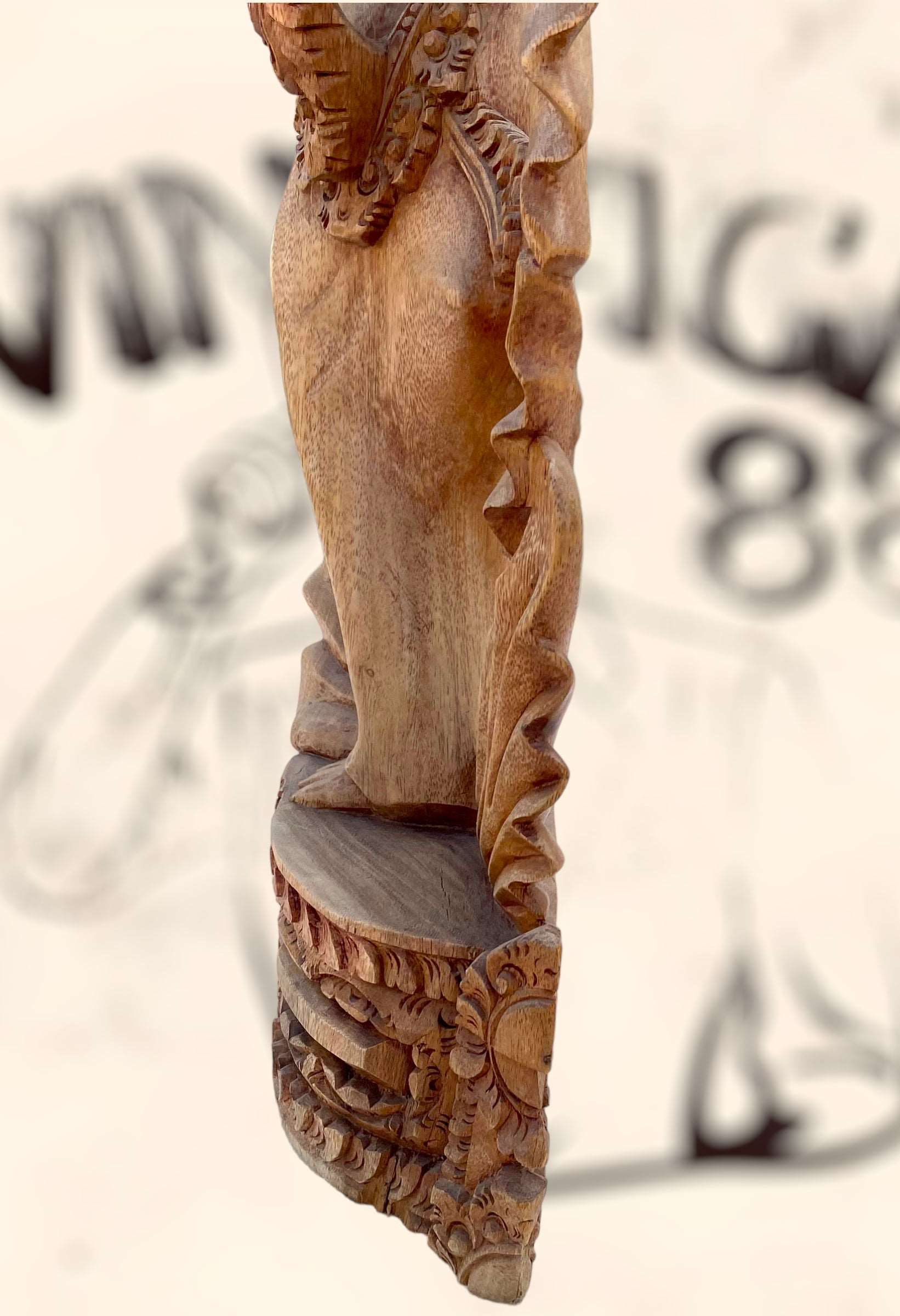 Gran escultura Diosa Bailarina Balinesa Djanger de madera antigua