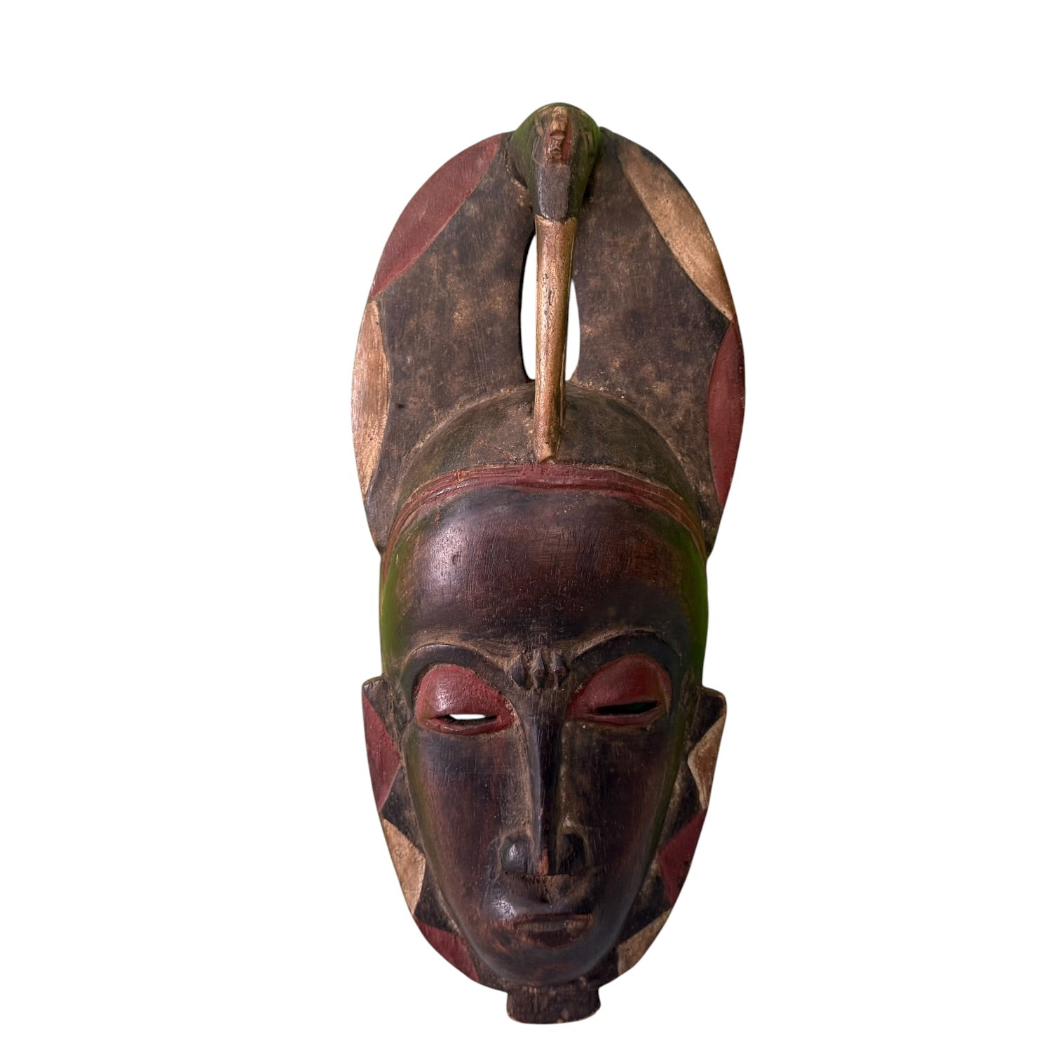 Pareja de máscaras tribales Guro Africanas vintage