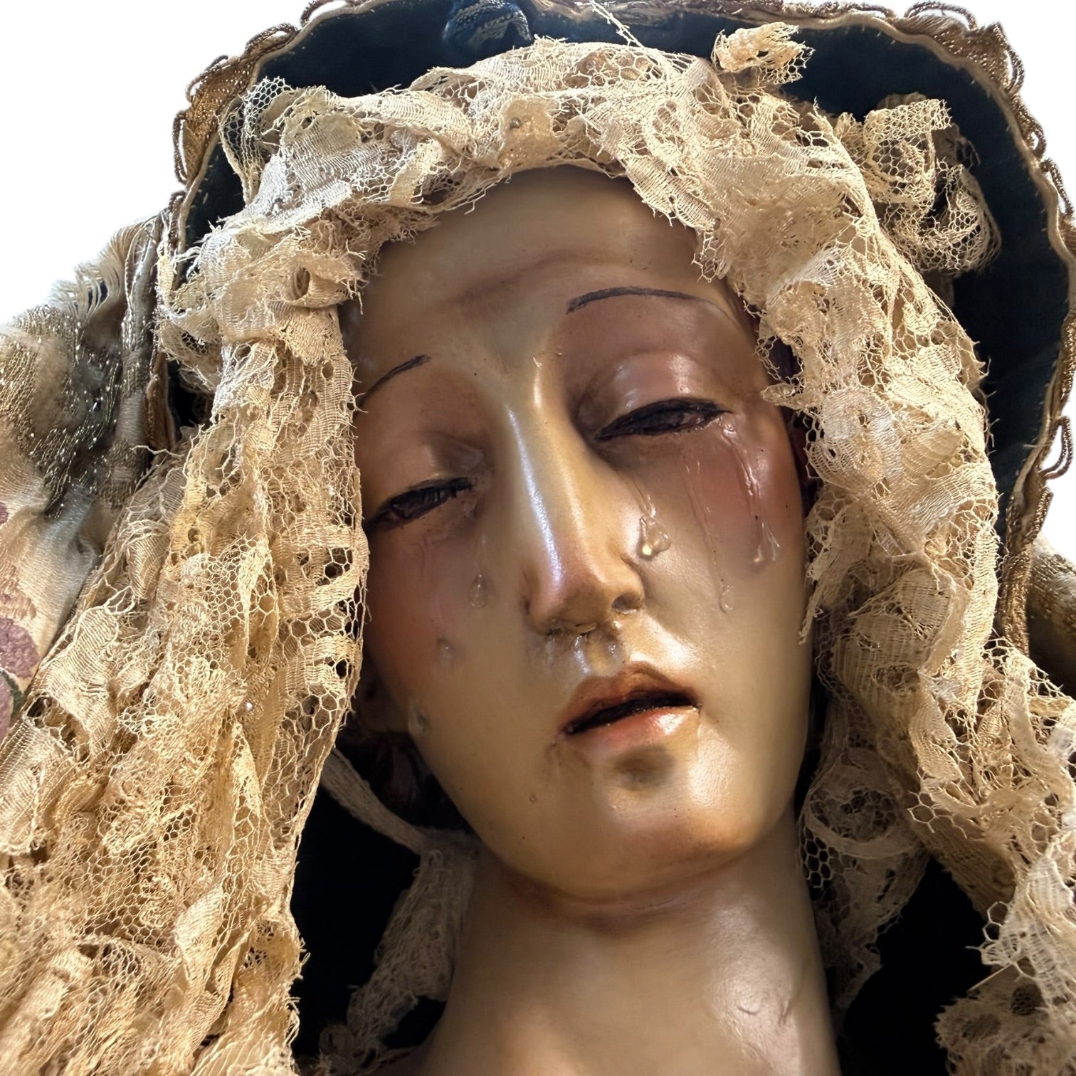 Virgen de vestir policromada antigua