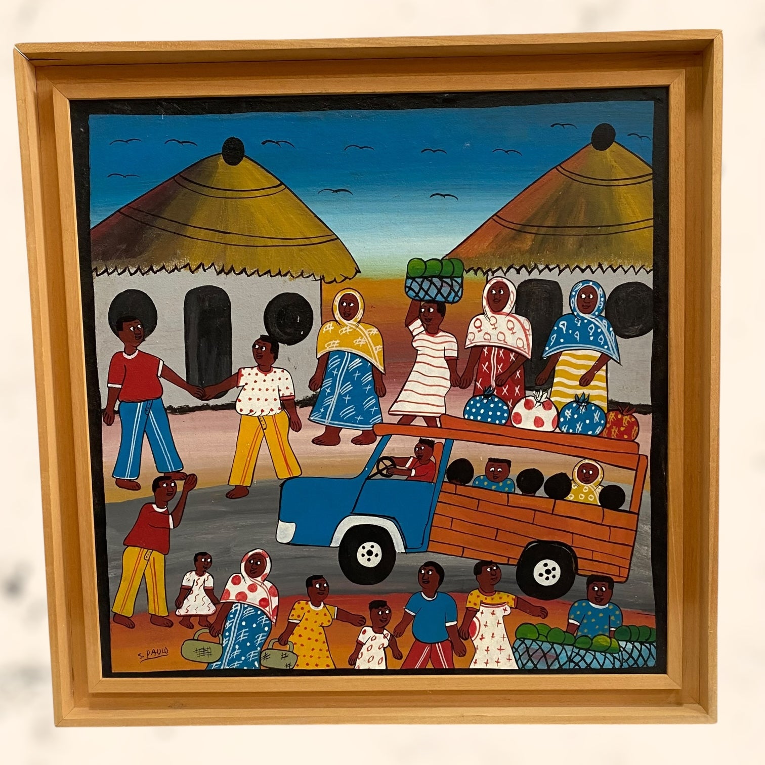 Óleo sobre tabla de S. Paulo del movimiento Tingatinga Africano