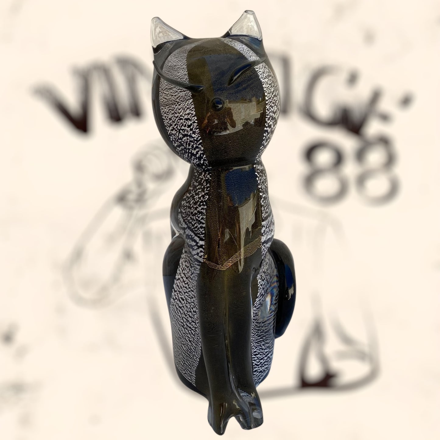 Gato de cristal de Murano de Vincenzo & Carlo Nason