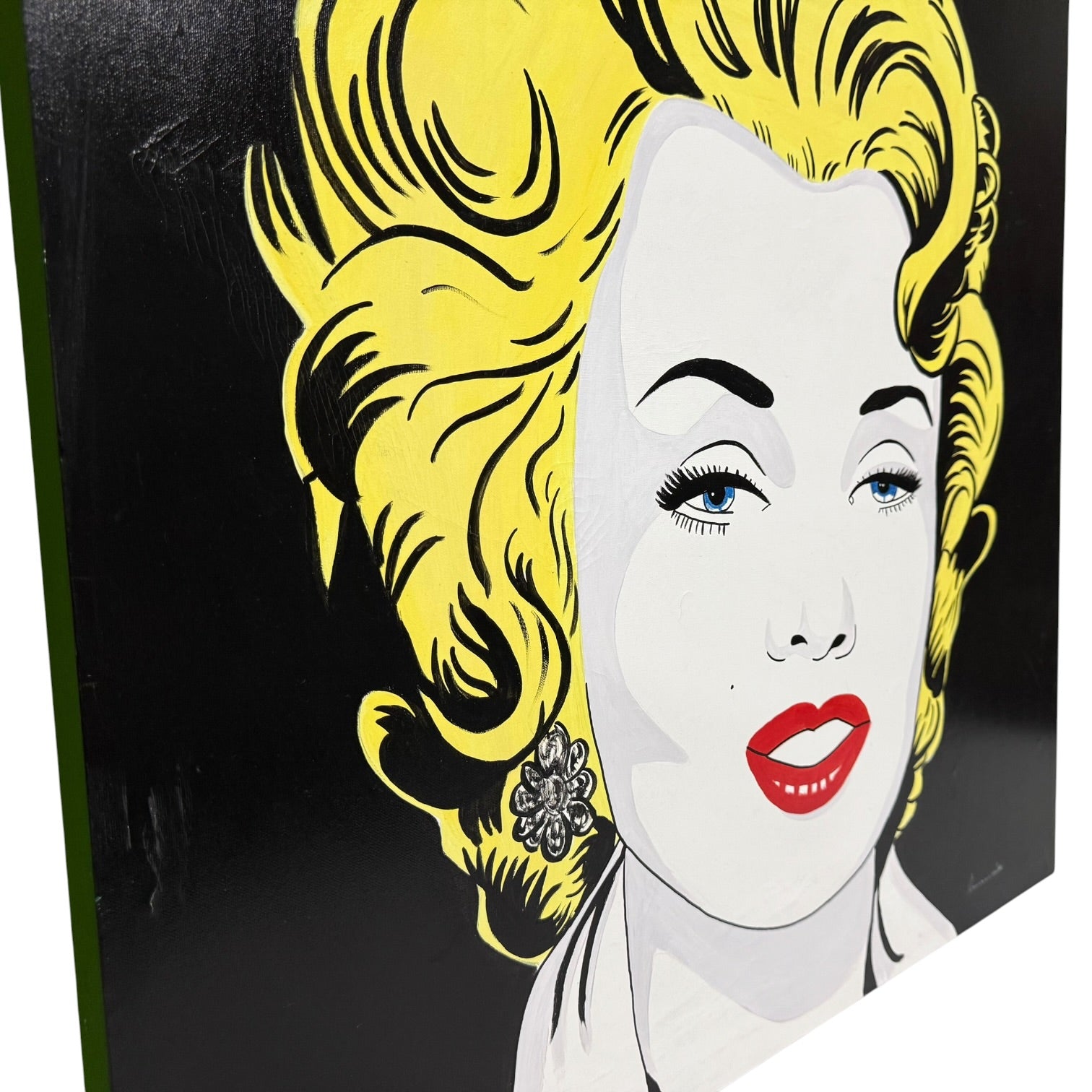 Pareja de pinturas Art Pop de Marilyn Monroe y Audrey Hepburn firmados por Amanache