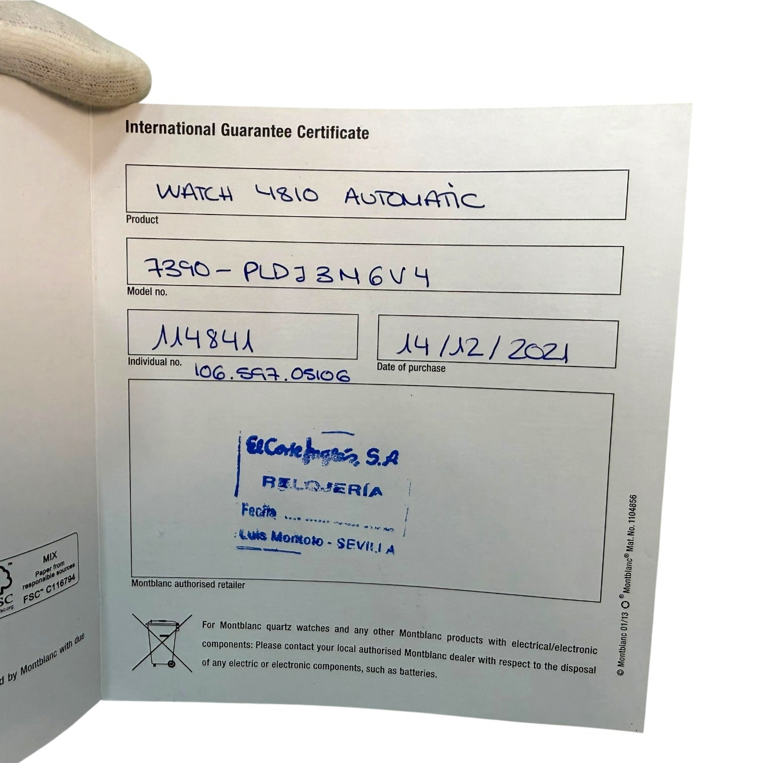 Set de Presentación Montblanc: Caja de Reloj, Estuche de Piel y documentos Meisterstück