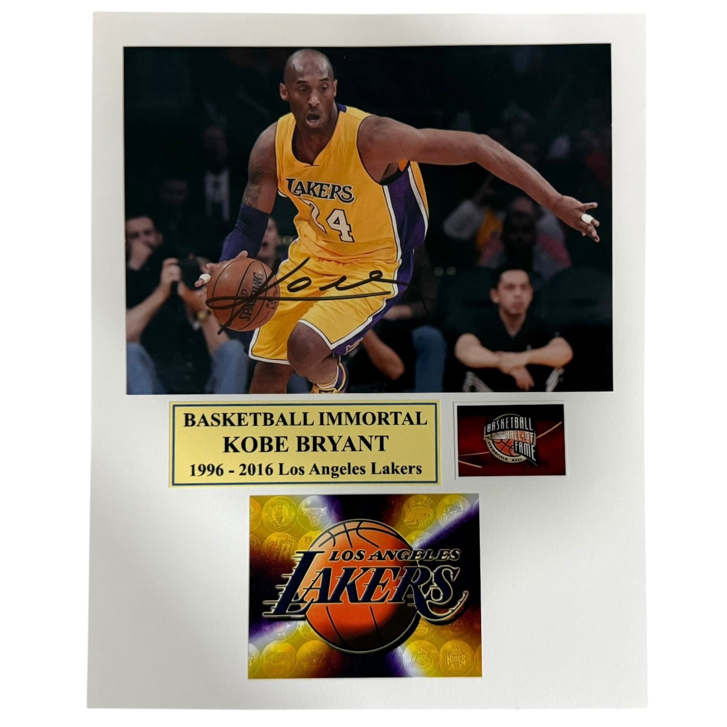 Fotografía con autógrafo original certificado de Kobe Bryant