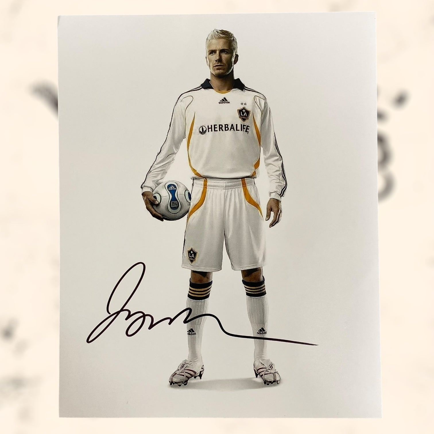 Fotografía de David Beckham con autógrafo original certificado