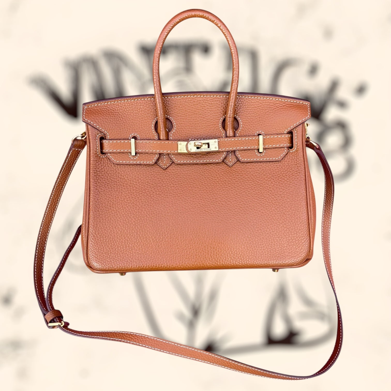 Bolso de piel marrón