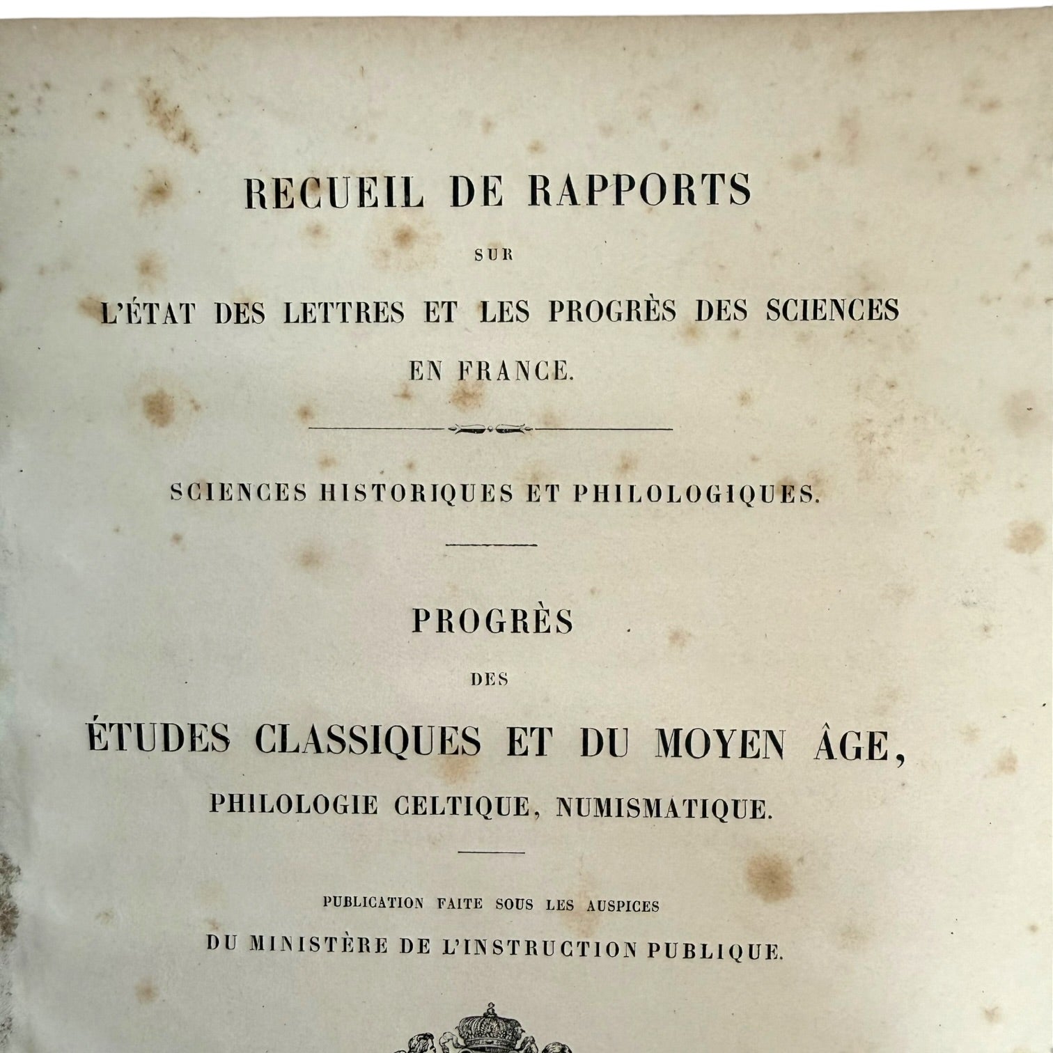 Libro Recueil de Rapports Francés de 1868