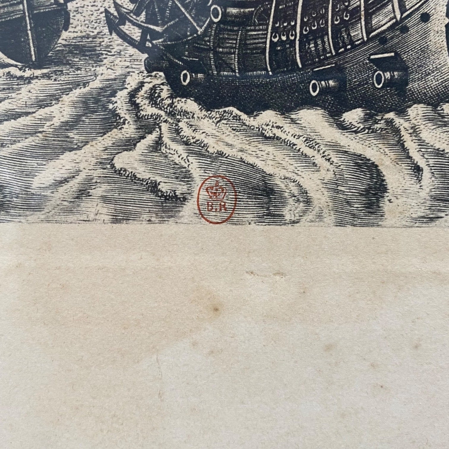 Pareja de grabados Navíos de guerra de Pieter Bruegel antiguos