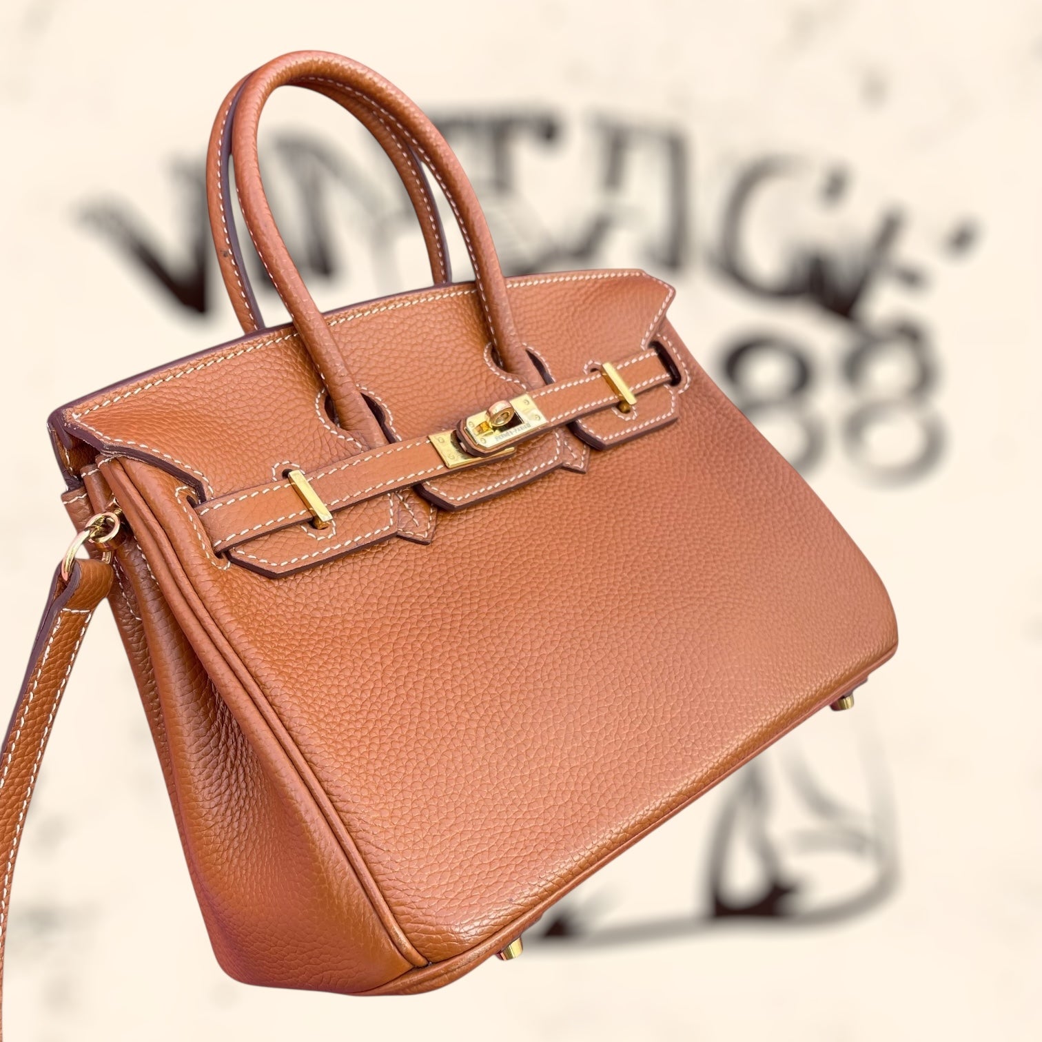 Bolso de piel marrón