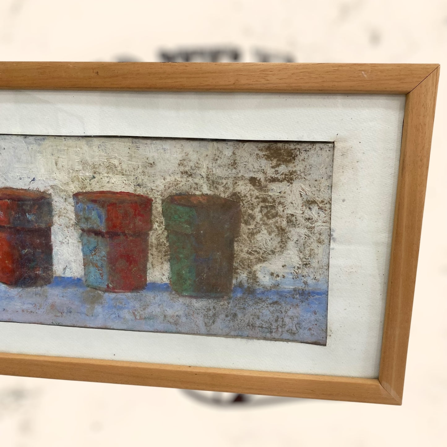 Pintura enmarcada y firmada