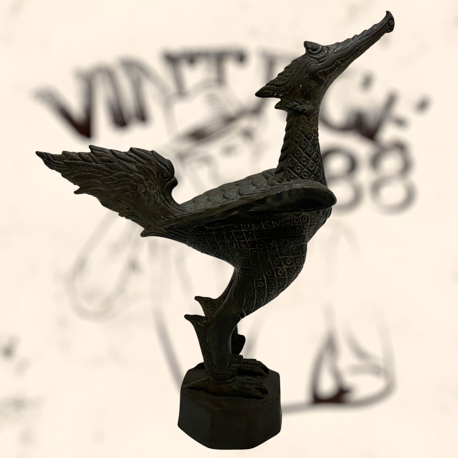 Ave Fénix Tailandés de bronce antiguo