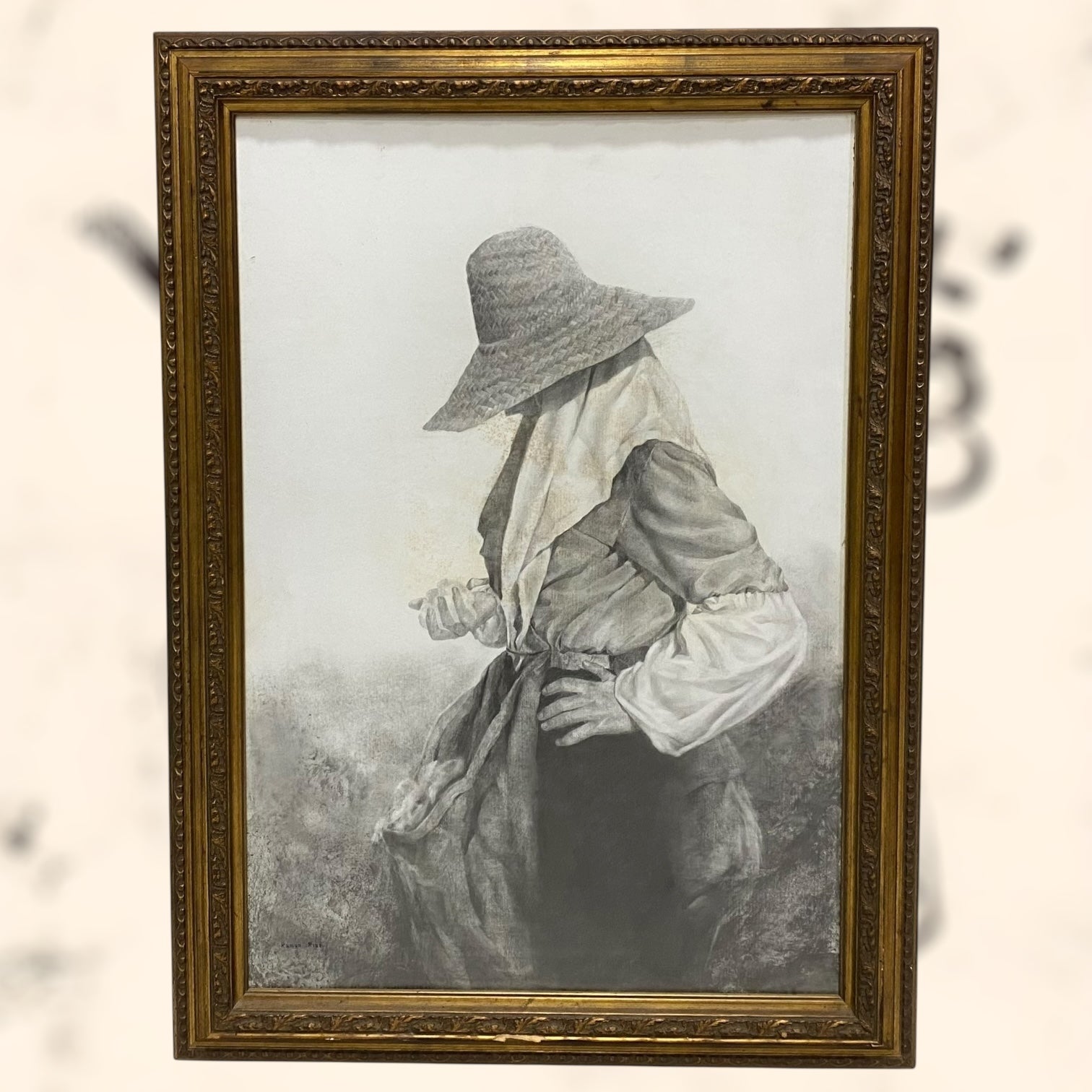 Carboncillo sobre tabla de Ramón Rizo de gran tamaño