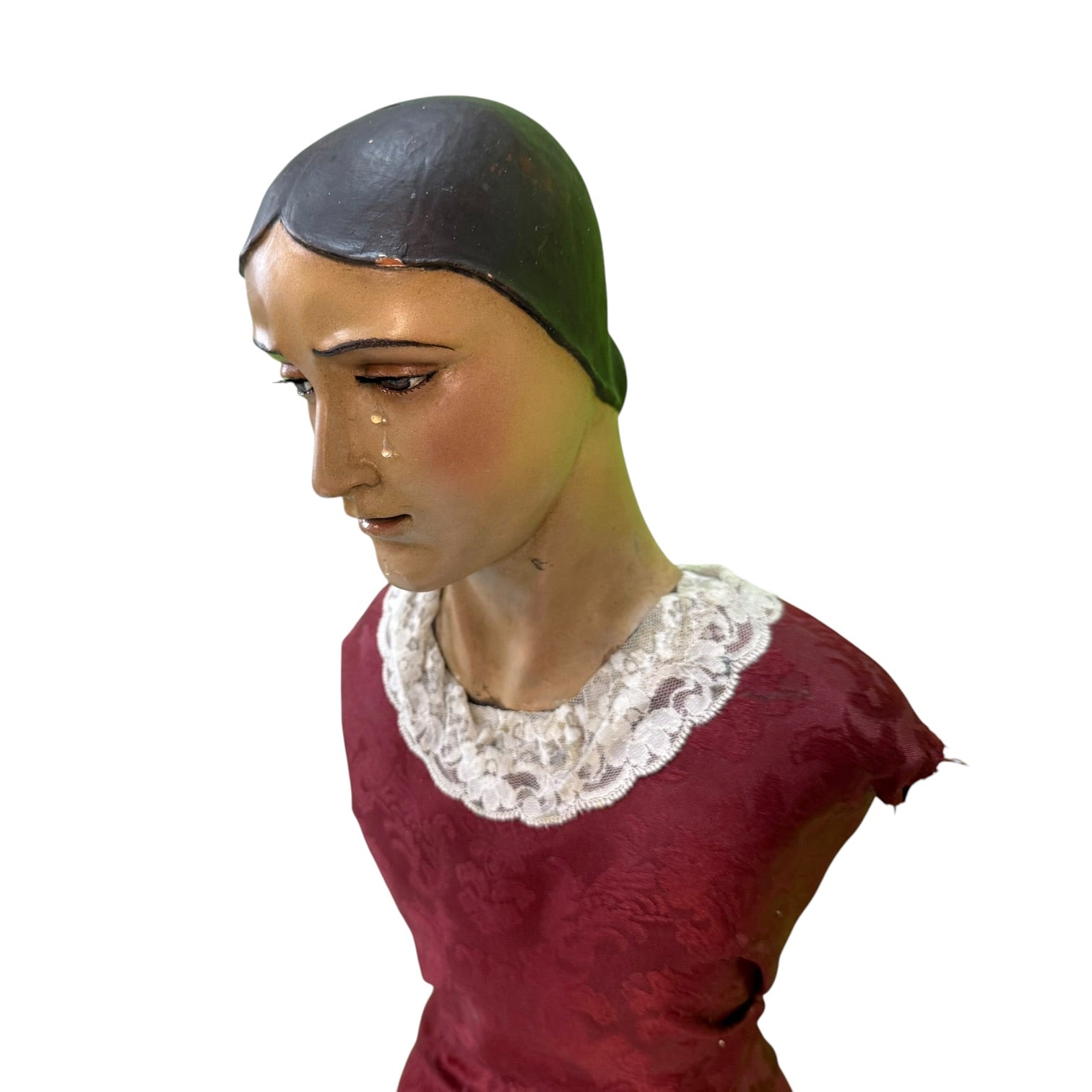 Virgen de vestir de terracota policromada de J. M. De la Rosa