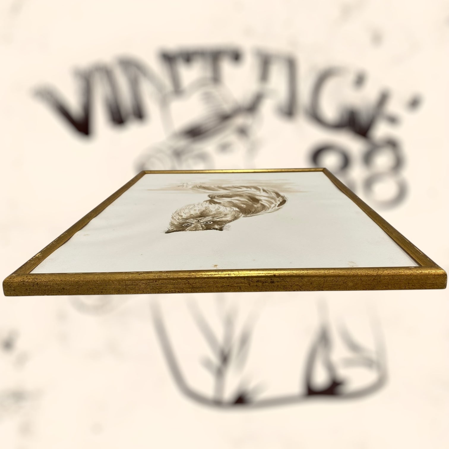 Acuarela de Joan Grau i Mas firmada y dedicada