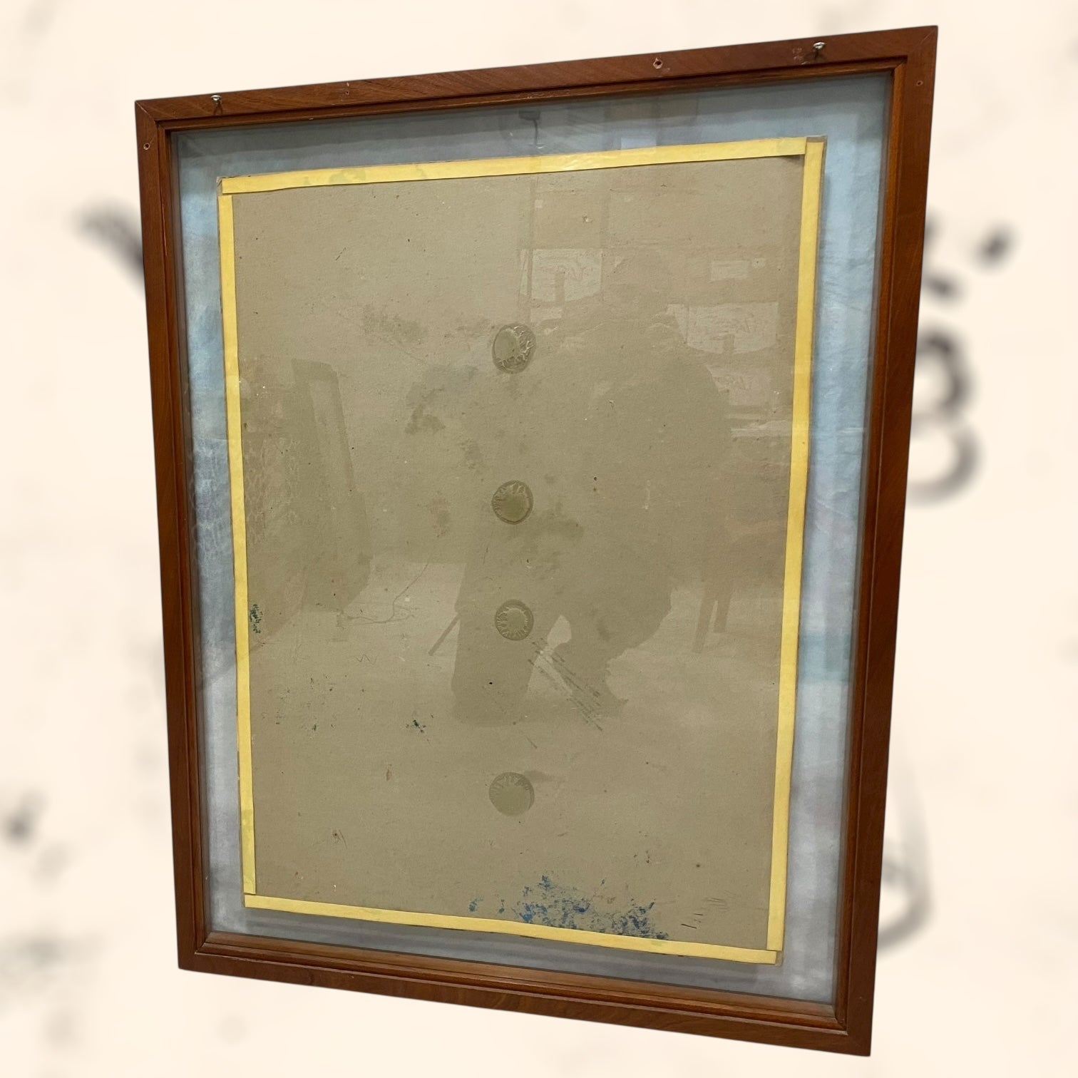 Óleo abstracto de gran tamaño firmado