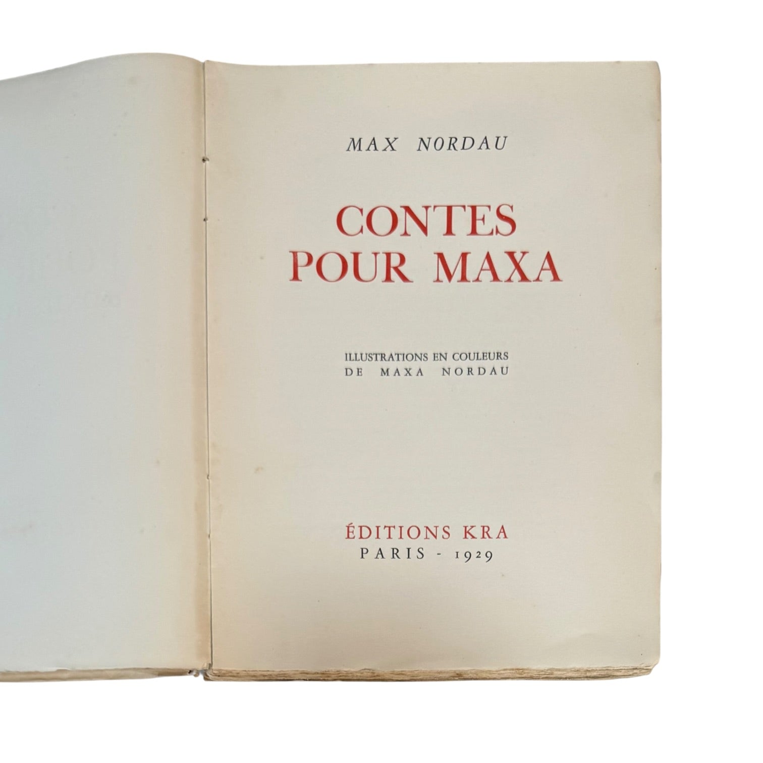 Libro Contes pour Maxa del año 1929