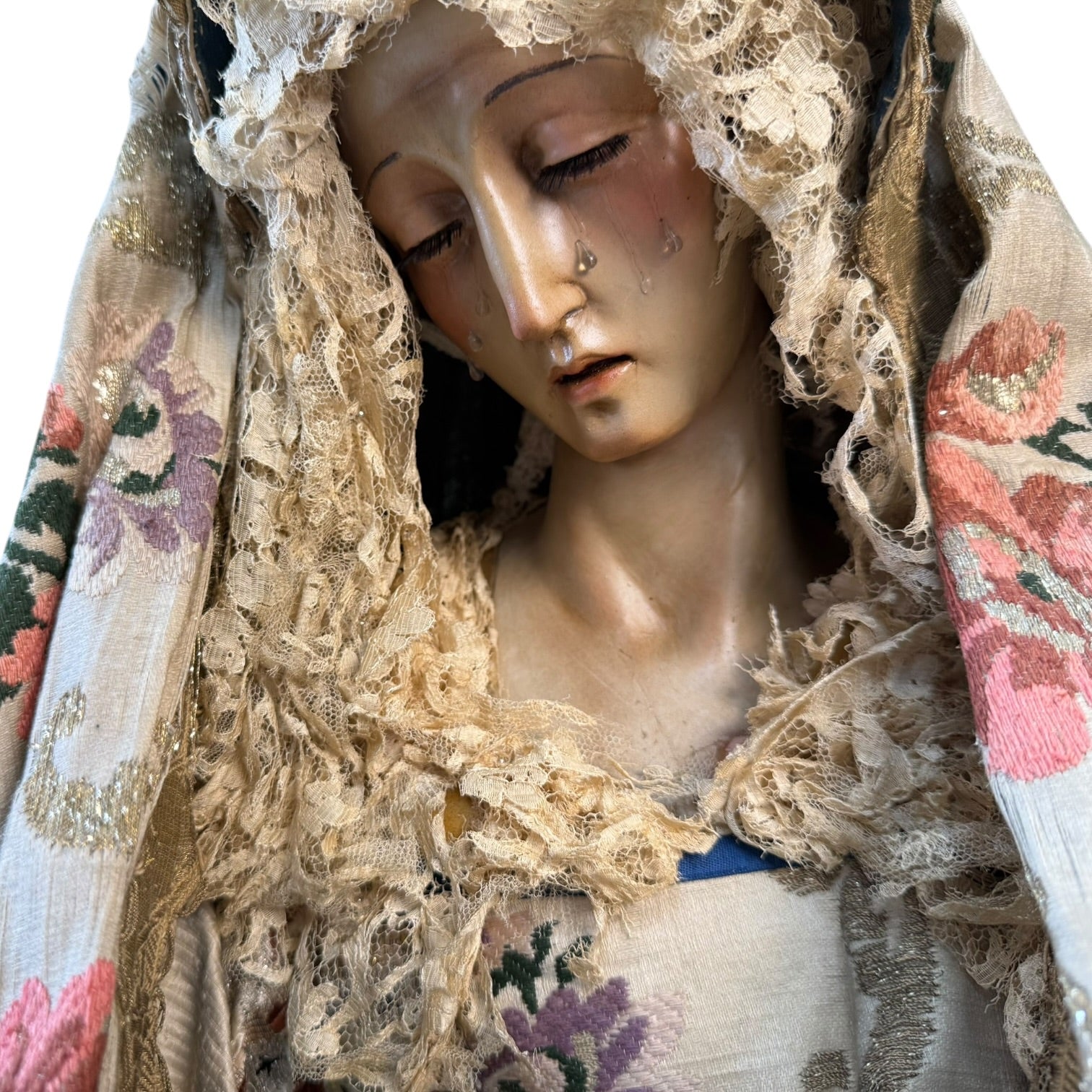 Virgen de vestir policromada antigua