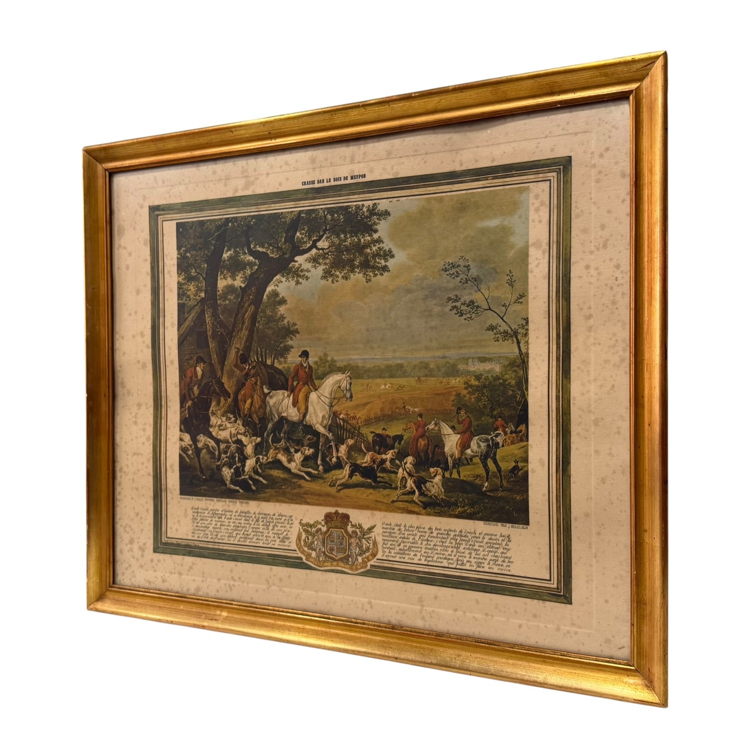 Grabado de la obra Chasse dans le bois de Meudon de Carle Vernet