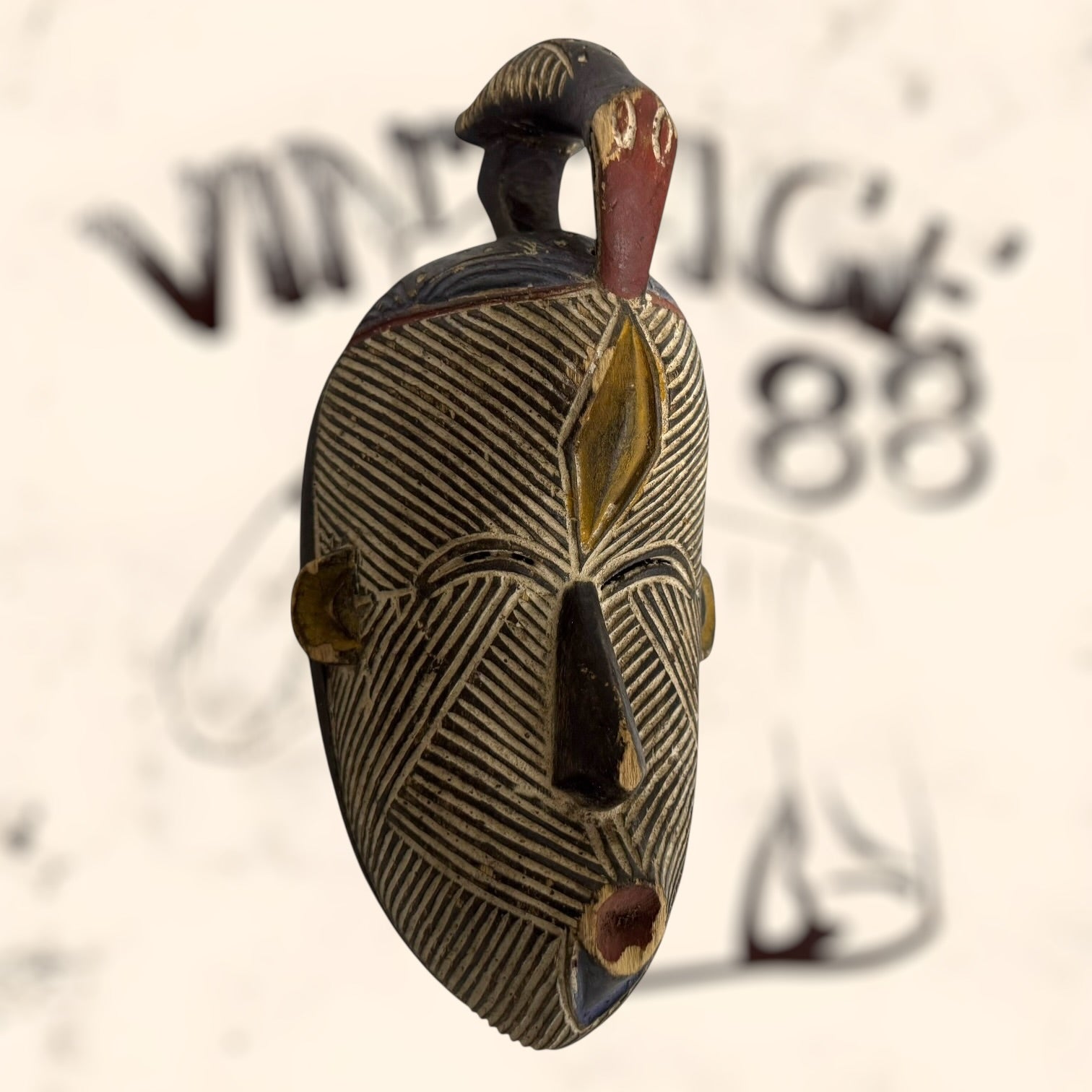 Máscara tribal Kifwebe Africana vintage