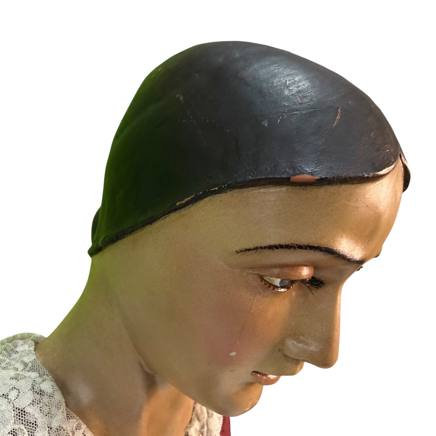 Virgen de vestir de terracota policromada de J. M. De la Rosa