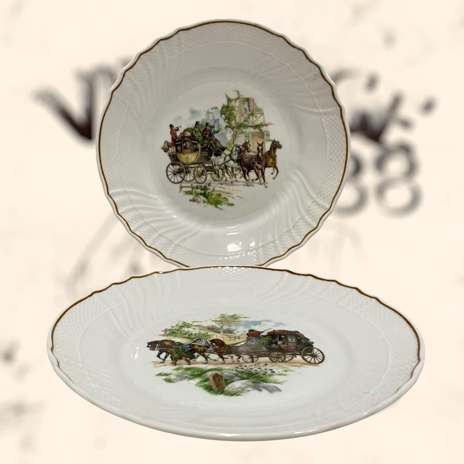 Pareja de platos Richard Ginori Italianos antiguos