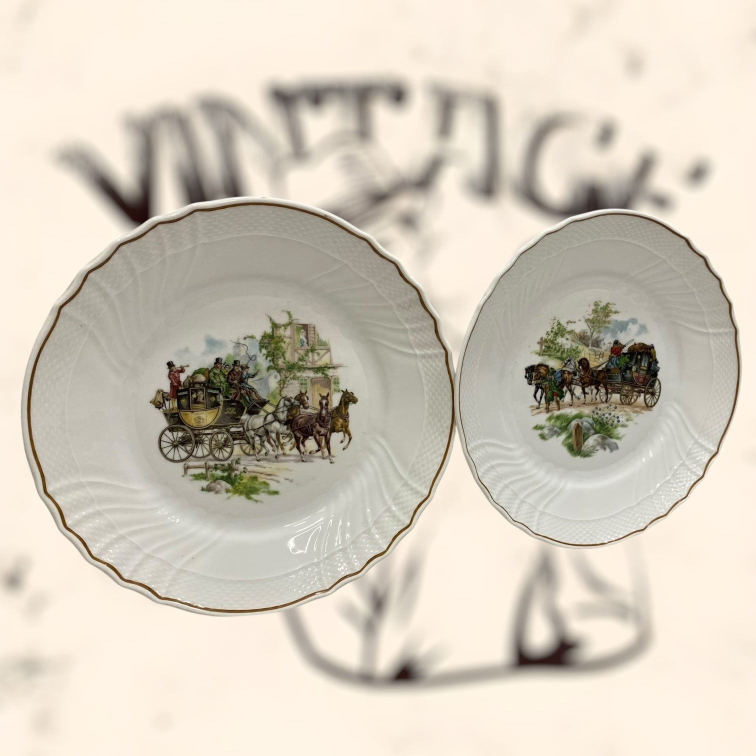 Pareja de platos Richard Ginori Italianos antiguos
