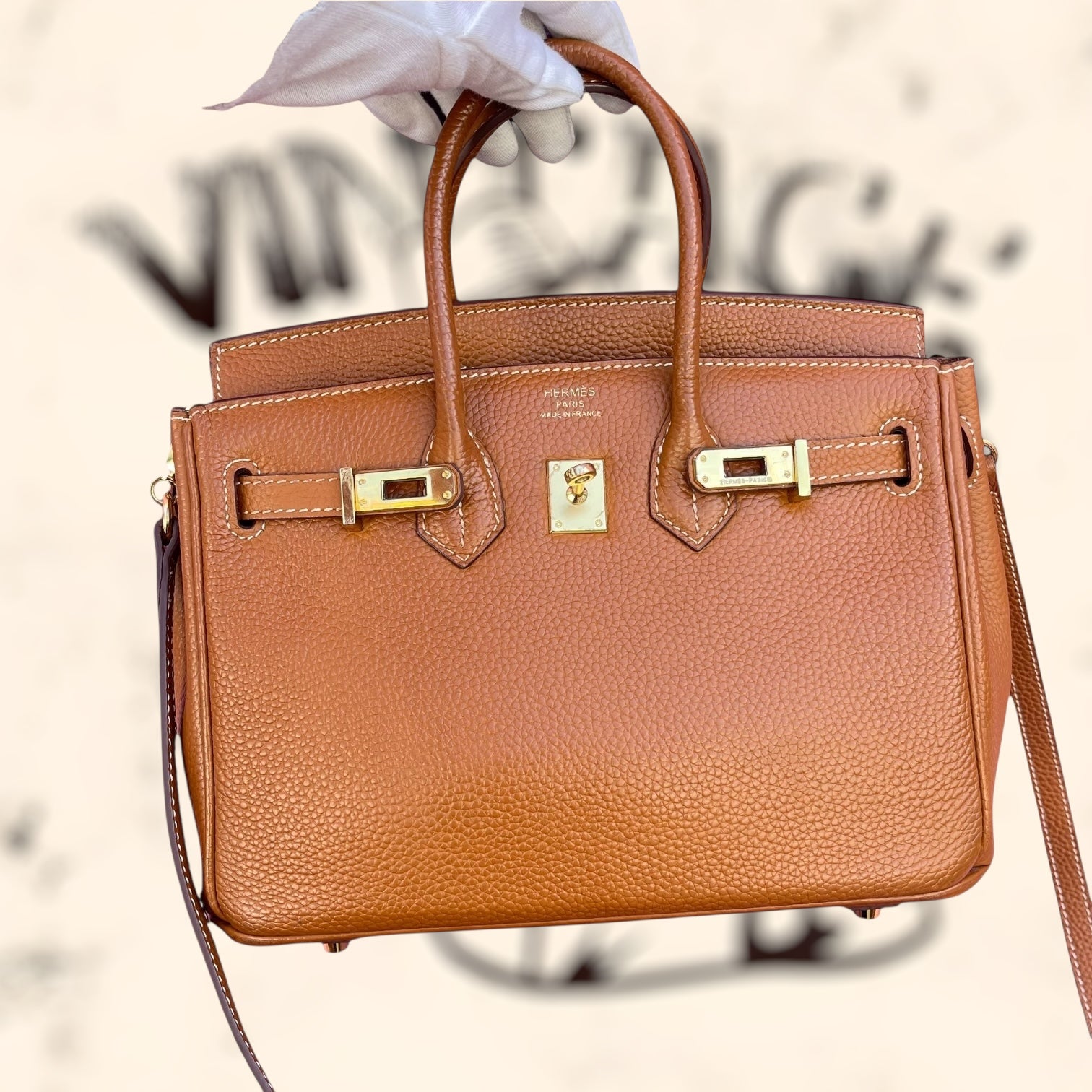 Bolso de piel marrón