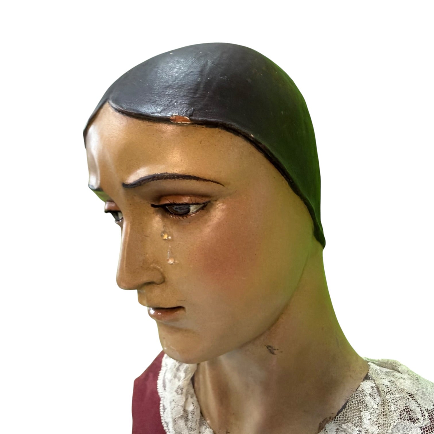 Virgen de vestir de terracota policromada de J. M. De la Rosa