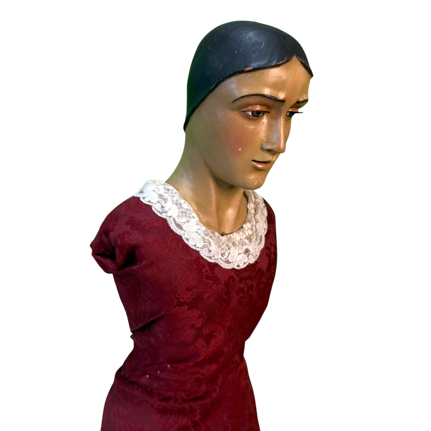 Virgen de vestir de terracota policromada de J. M. De la Rosa