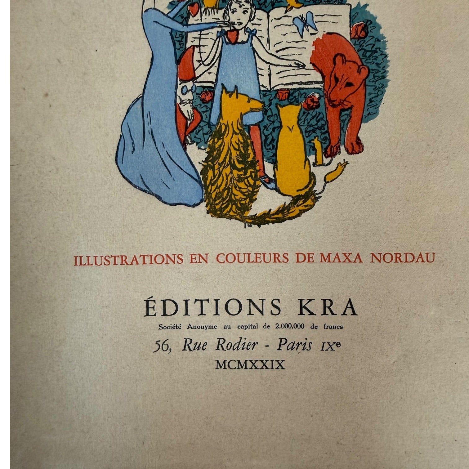 Libro Contes pour Maxa del año 1929