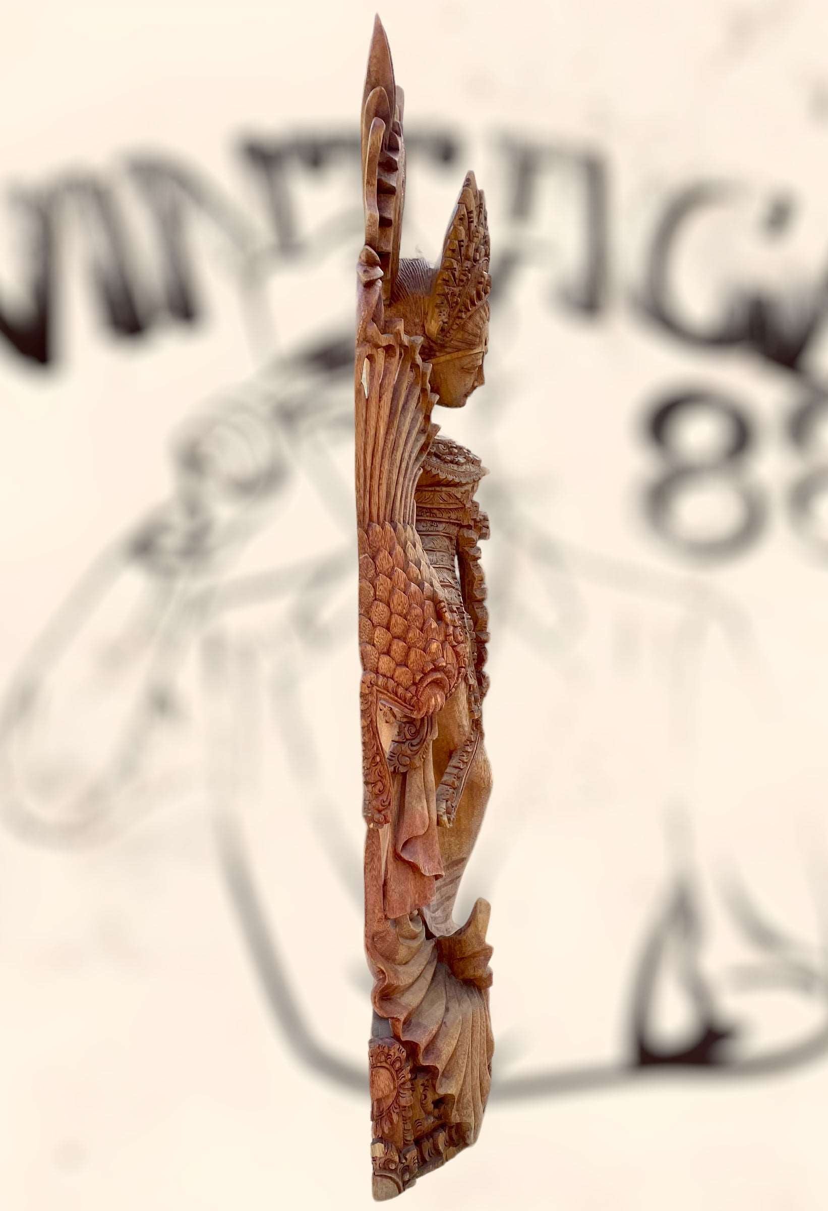 Gran escultura Diosa Bailarina Balinesa Djanger de madera antigua