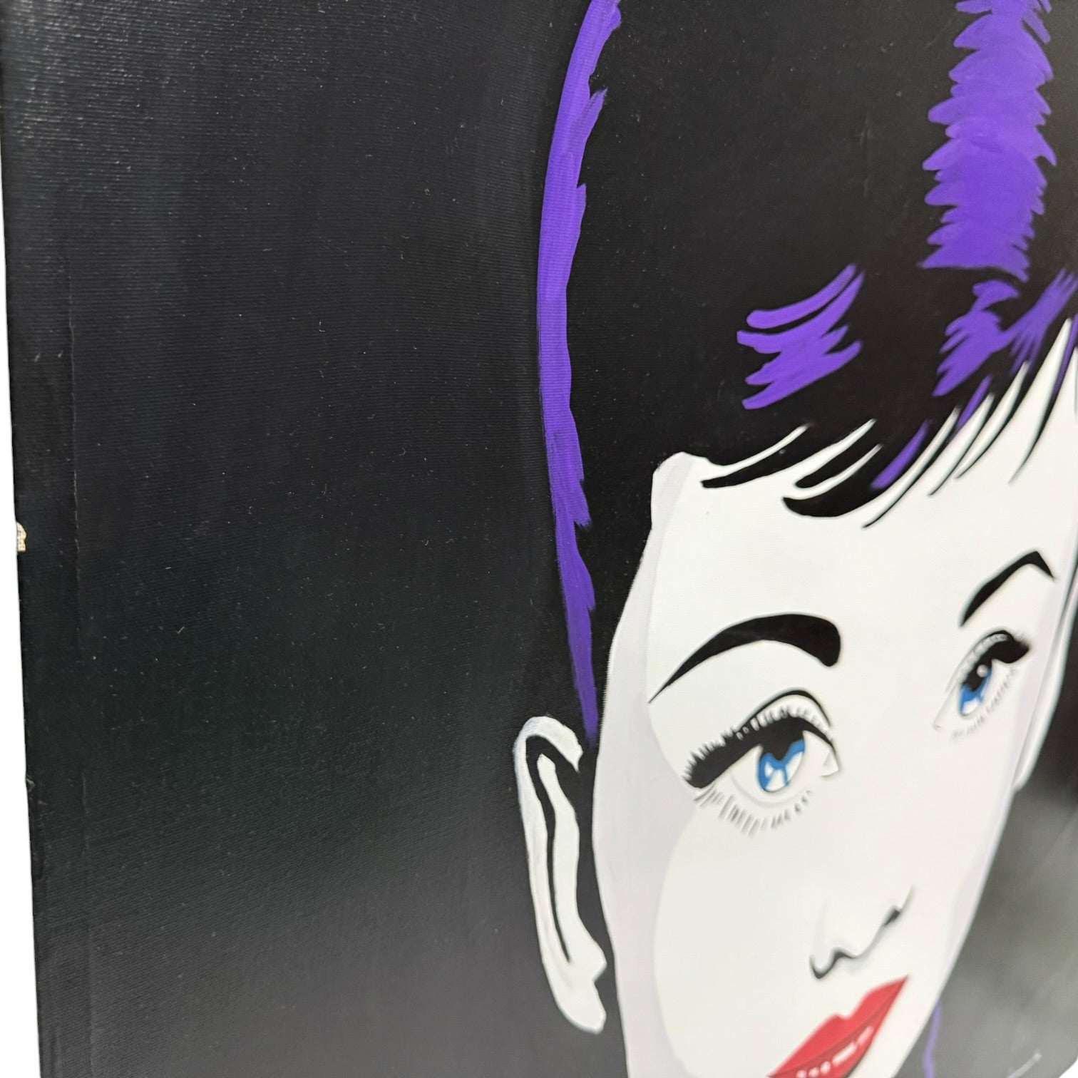 Pareja de pinturas Art Pop de Marilyn Monroe y Audrey Hepburn firmados por Amanache