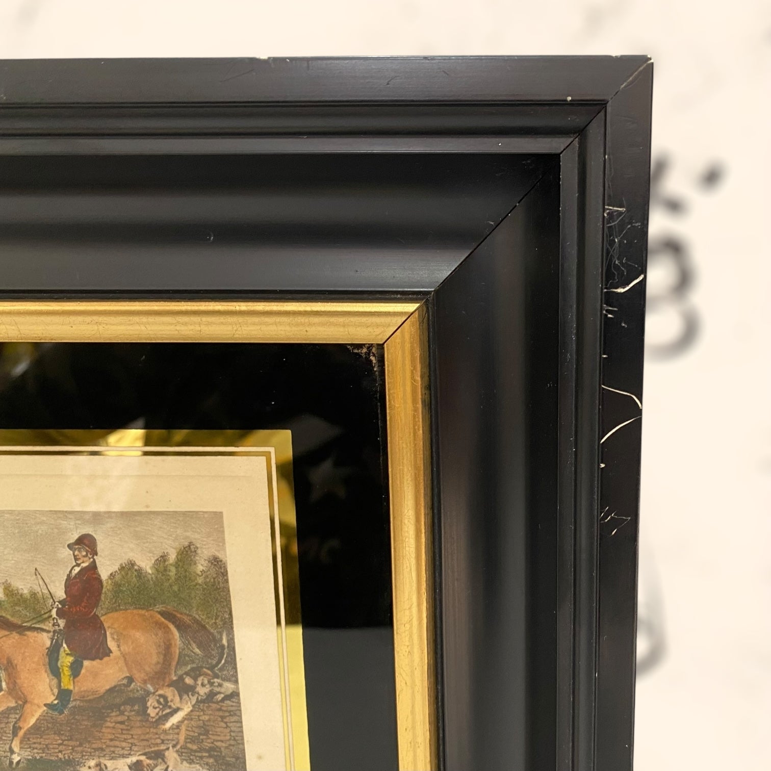 Pareja de grabados coloreados de Richard Barrett Davis antiguos