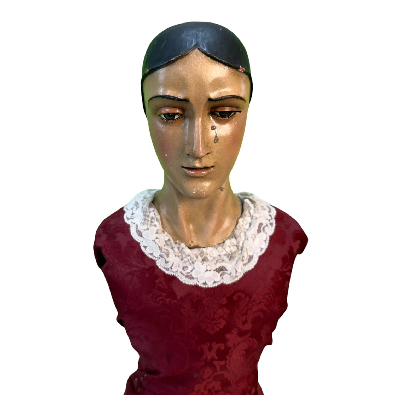 Virgen de vestir de terracota policromada de J. M. De la Rosa