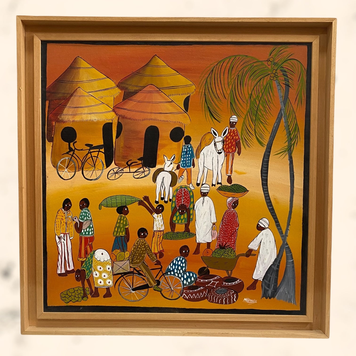 Óleo sobre tabla de Milipwell del movimiento Tingatinga Africano