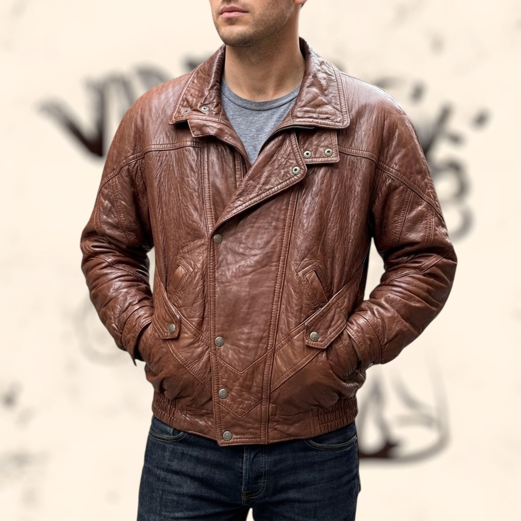 Chaqueta Gino Montanaro de cuero vintage