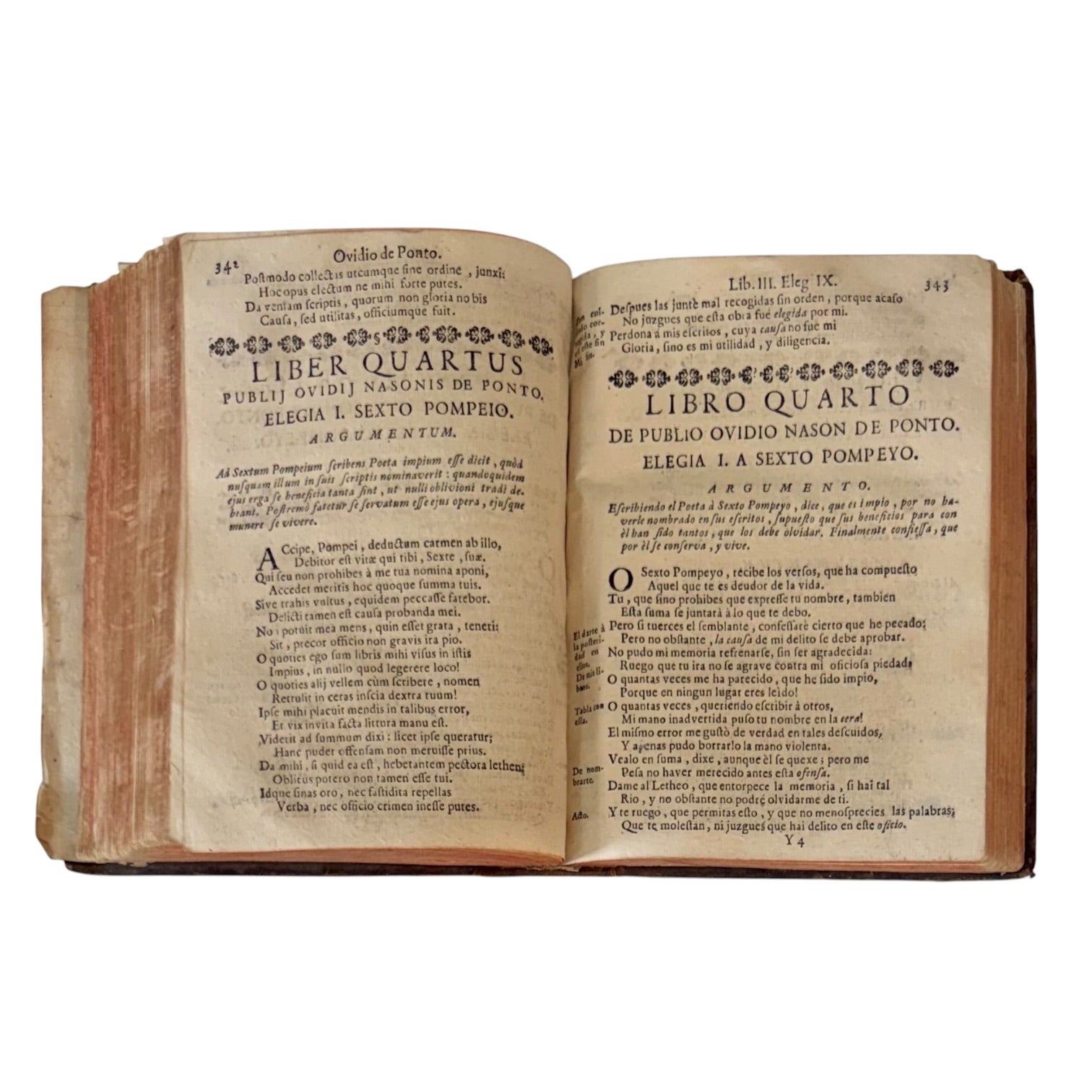 Libro Comento de P. Ovidio Nasón a los libros de Tristes y Ponto de 1733