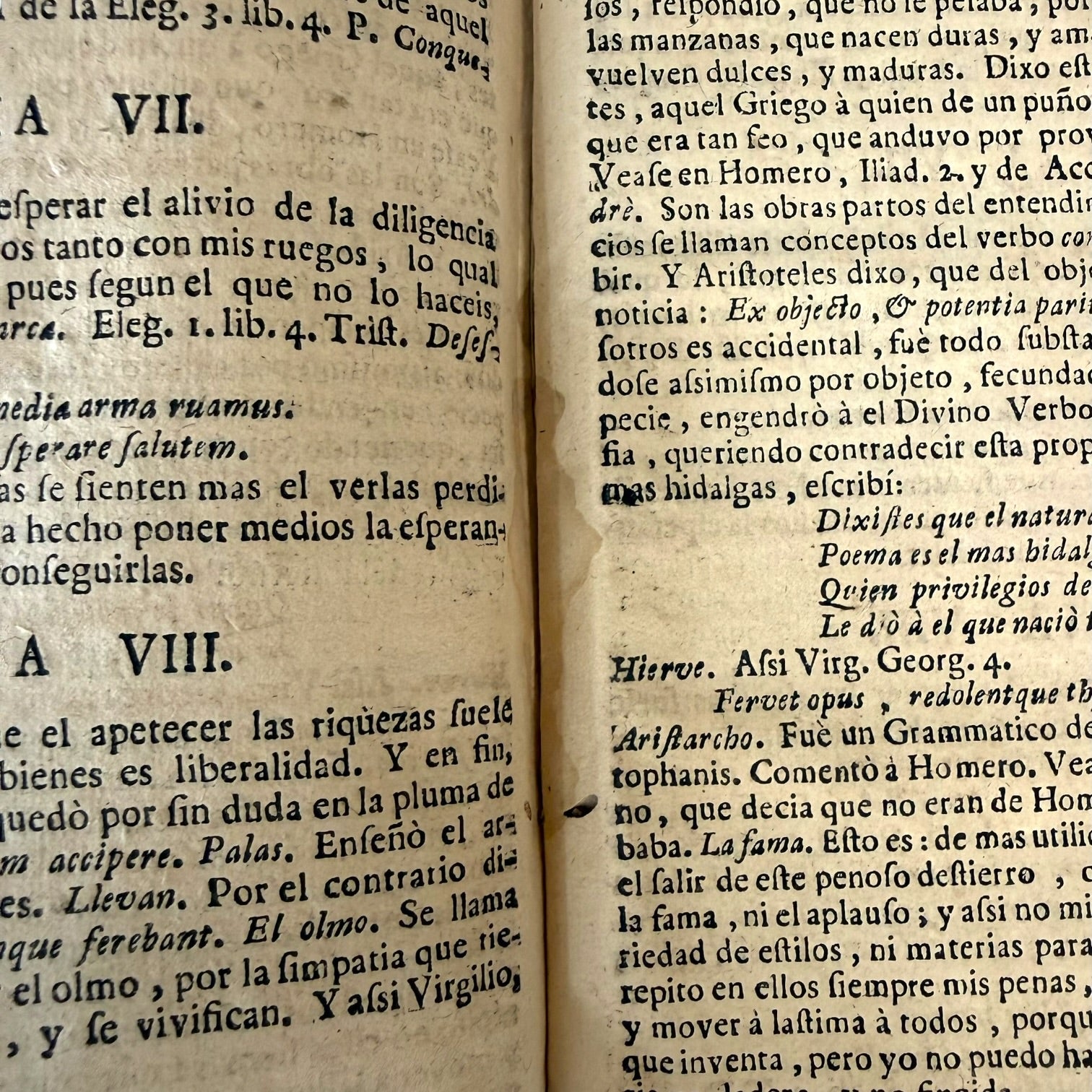 Libro Comento de P. Ovidio Nasón a los libros de Tristes y Ponto de 1733
