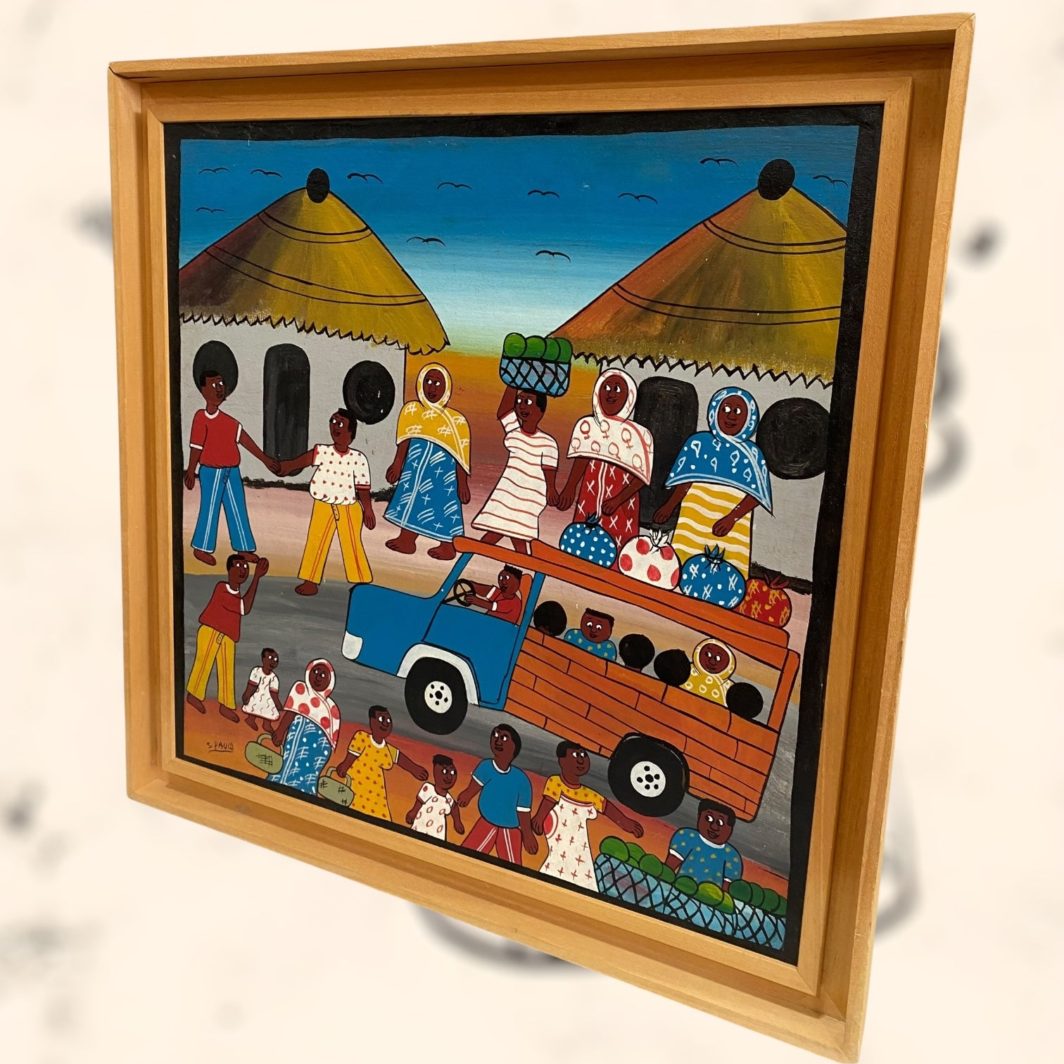 Óleo sobre tabla de S. Paulo del movimiento Tingatinga Africano