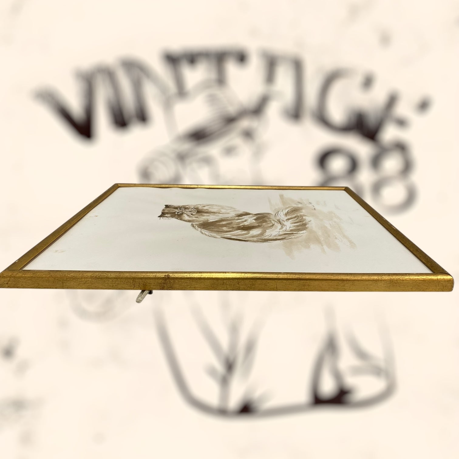 Acuarela de Joan Grau i Mas firmada y dedicada