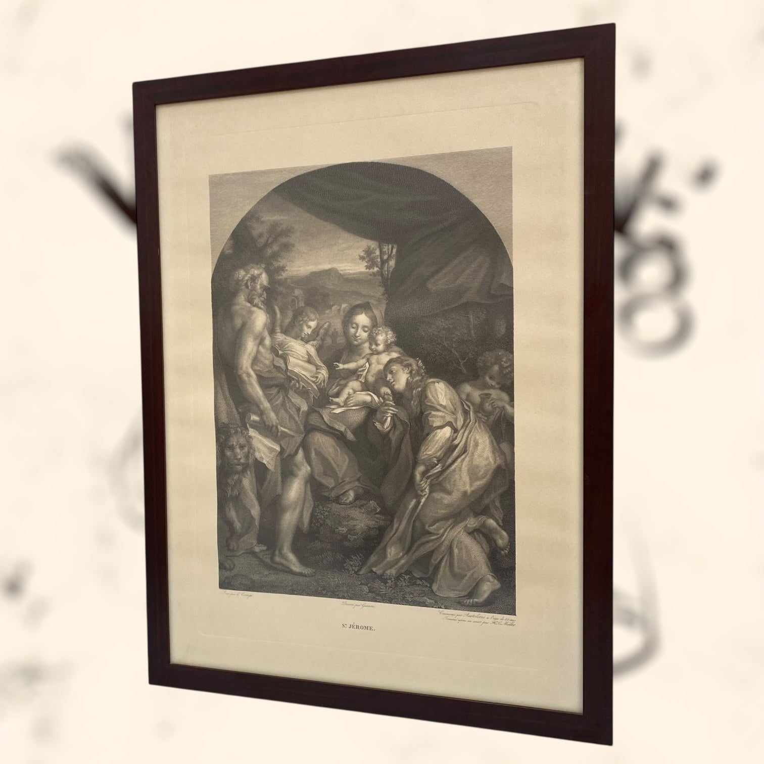 Grabado de la obra St. Jérome de Antonio Allegri (Correggio)