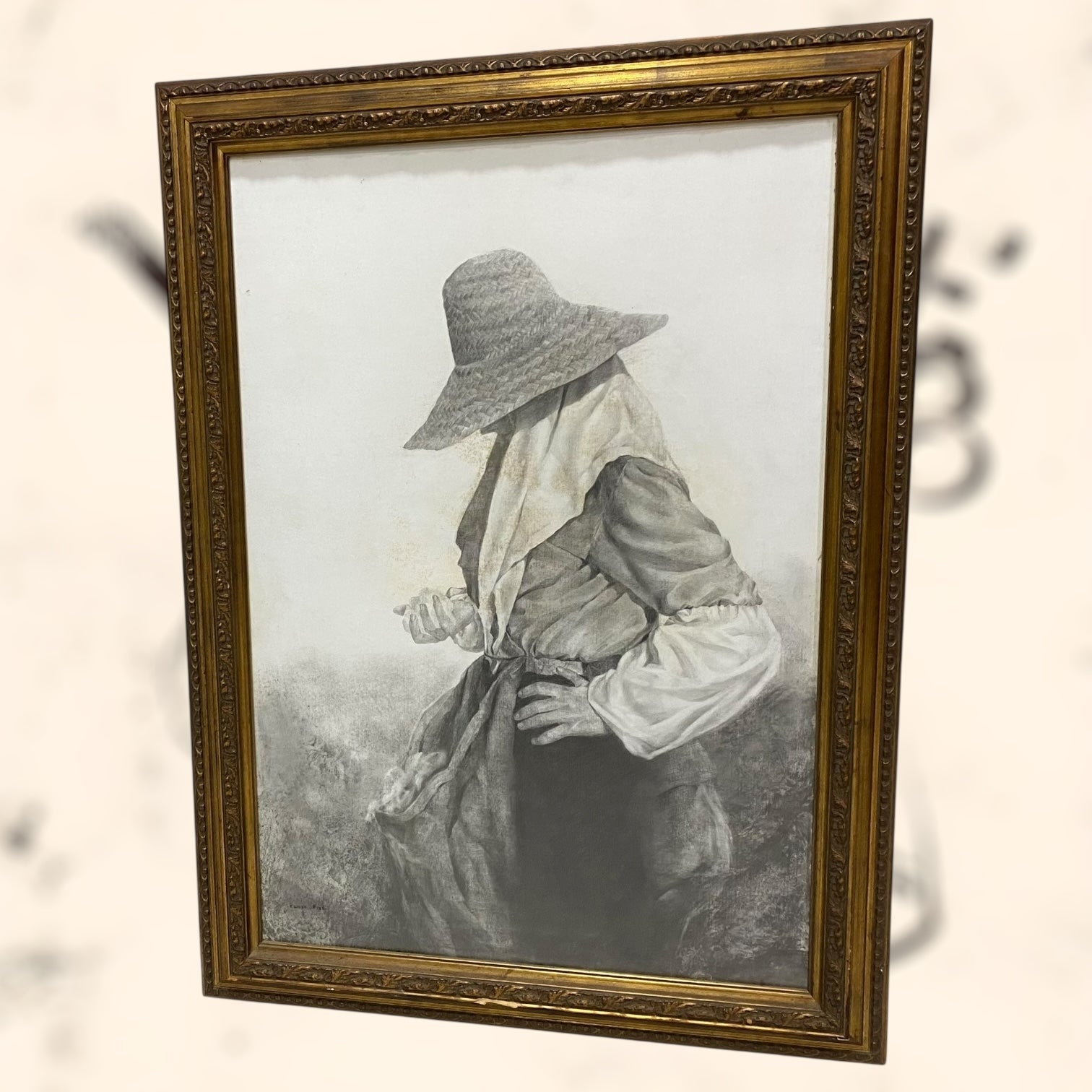 Carboncillo sobre tabla de Ramón Rizo de gran tamaño