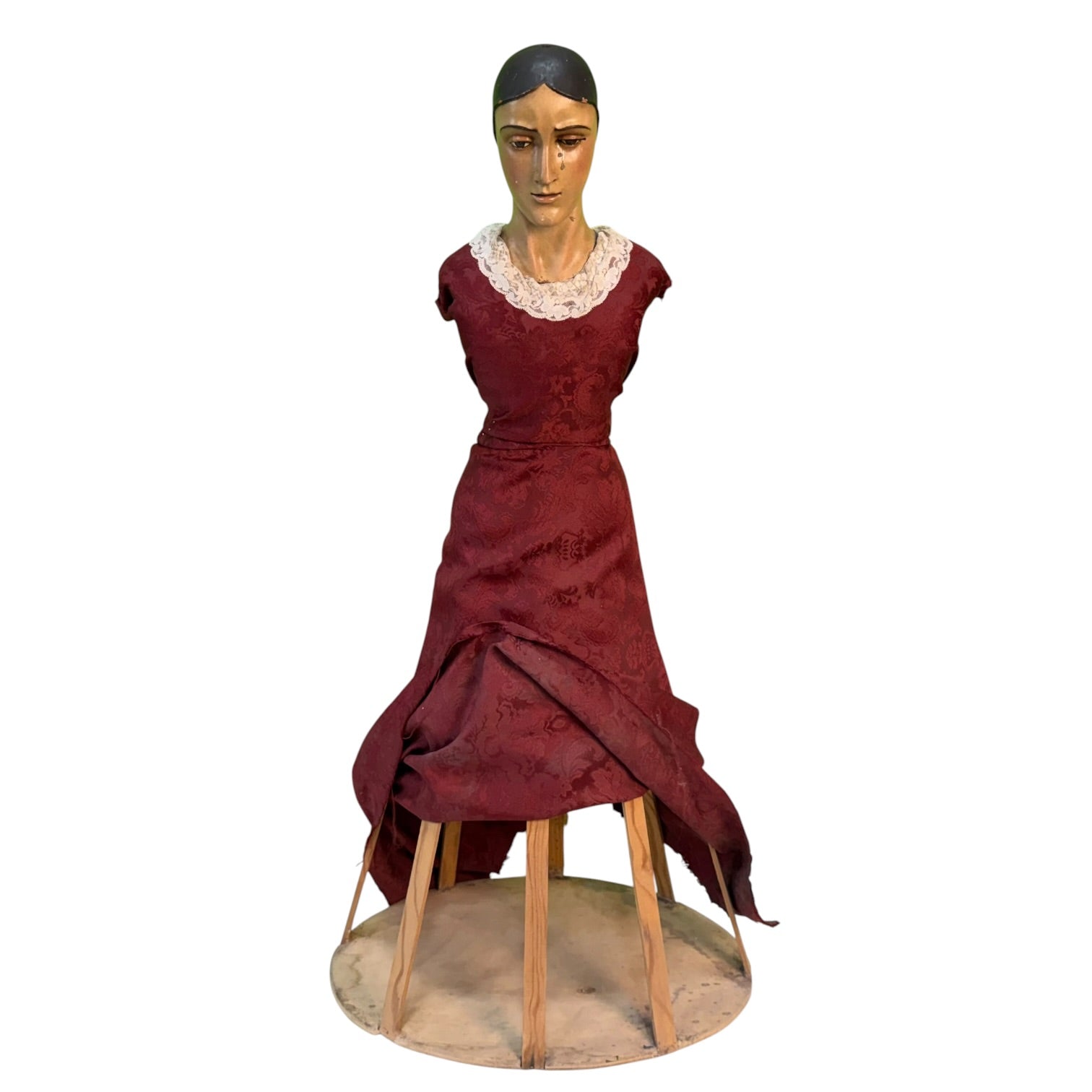 Virgen de vestir de terracota policromada de J. M. De la Rosa