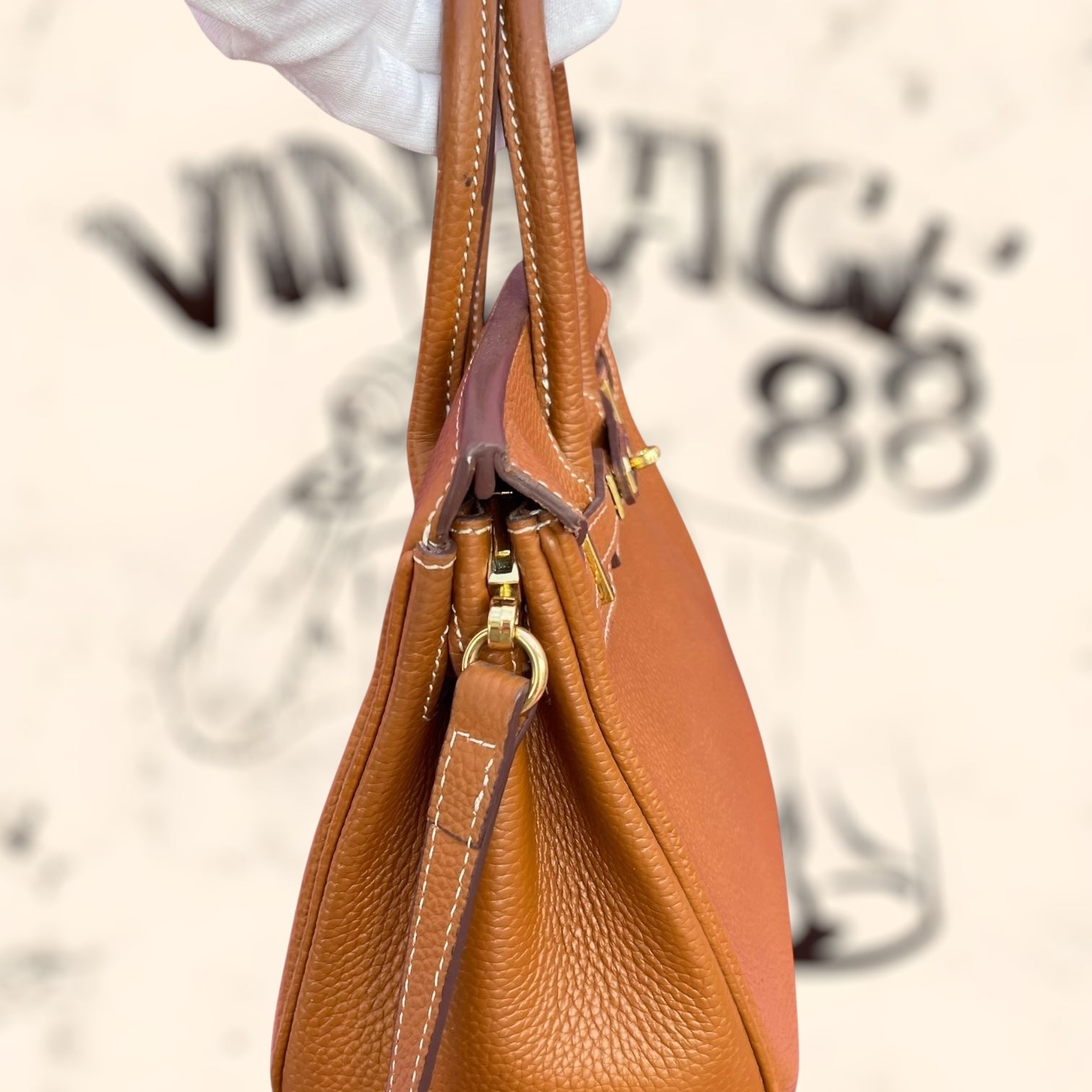 Bolso de piel marrón